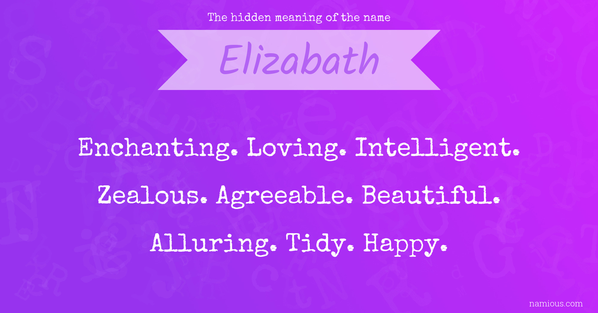 The hidden meaning of the name Elizabath