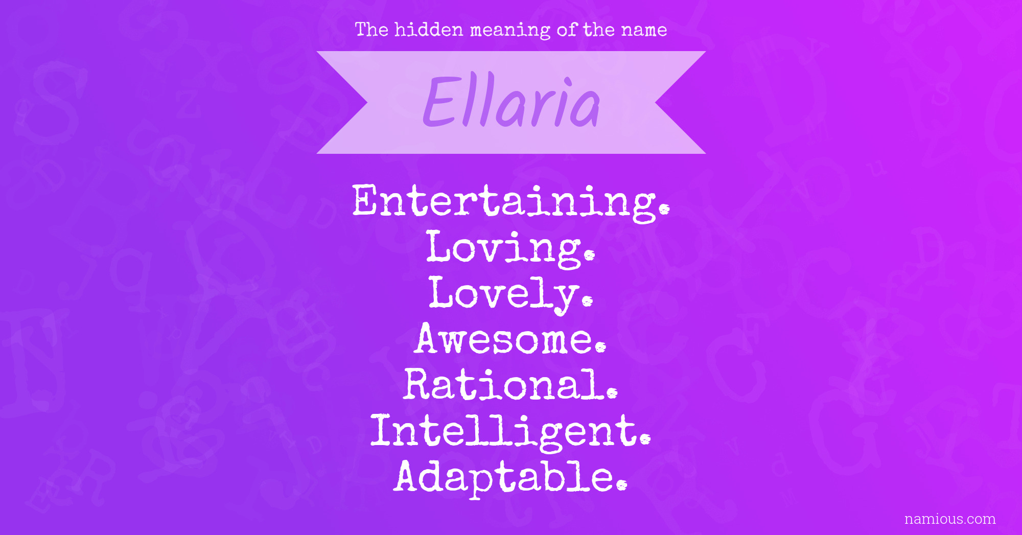 The hidden meaning of the name Ellaria