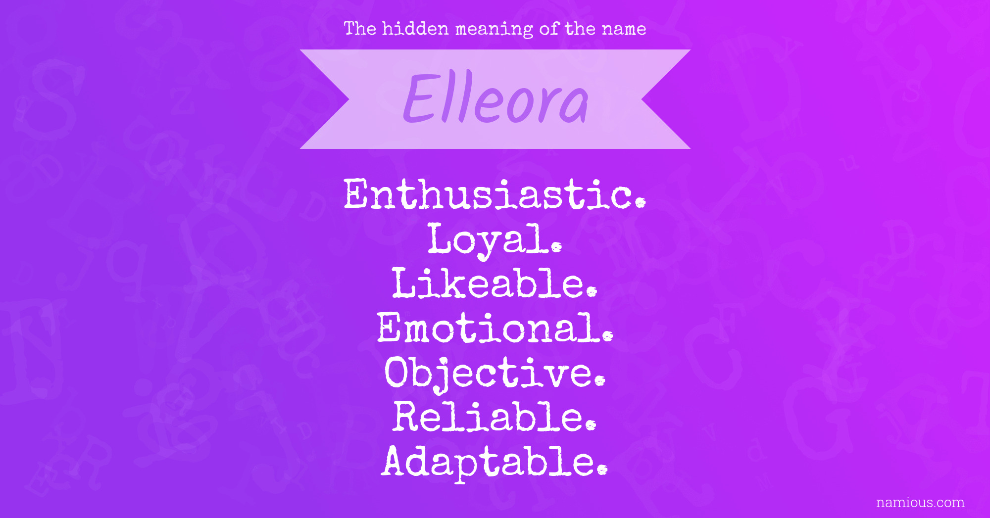 The hidden meaning of the name Elleora