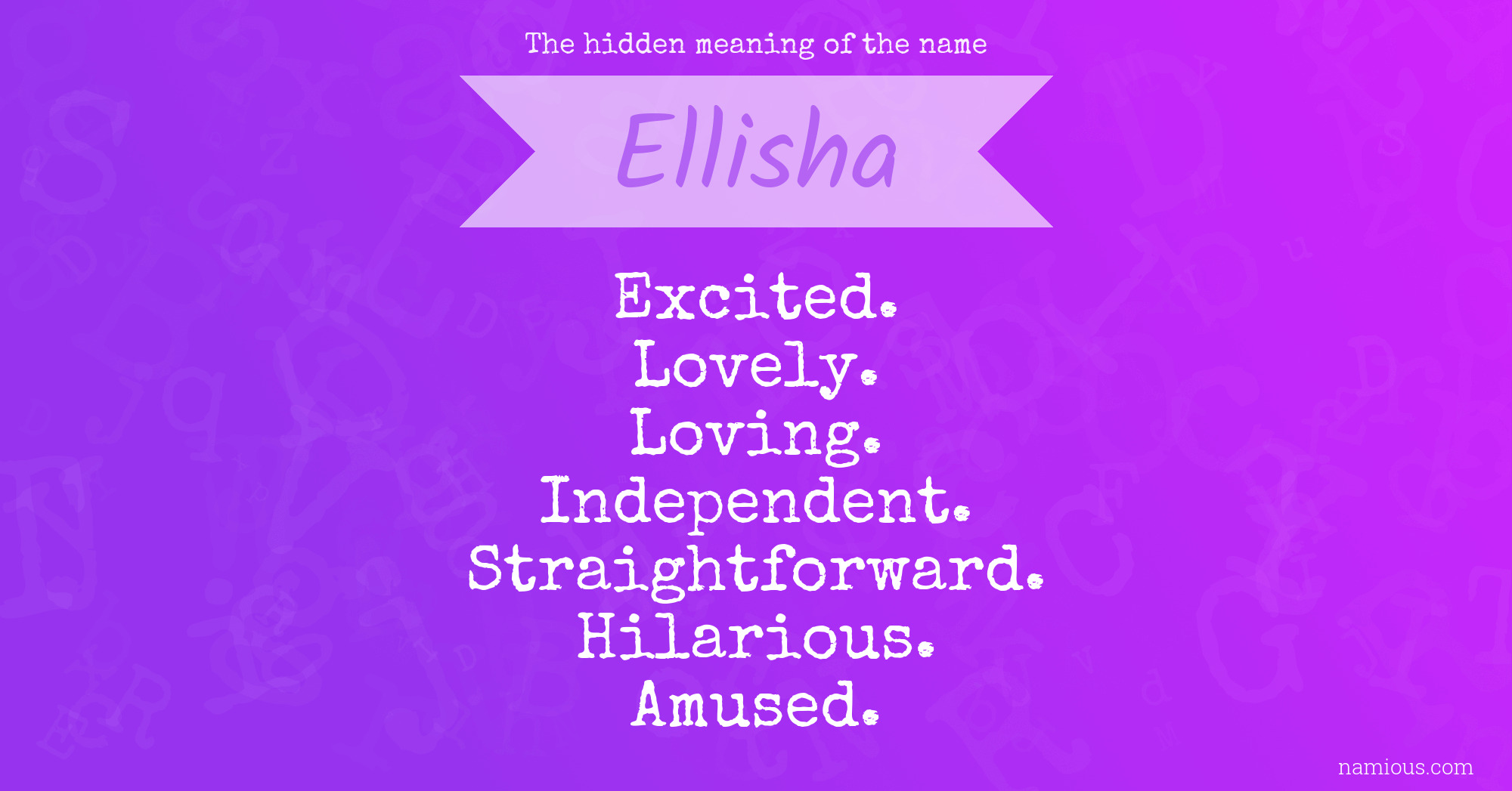 The hidden meaning of the name Ellisha