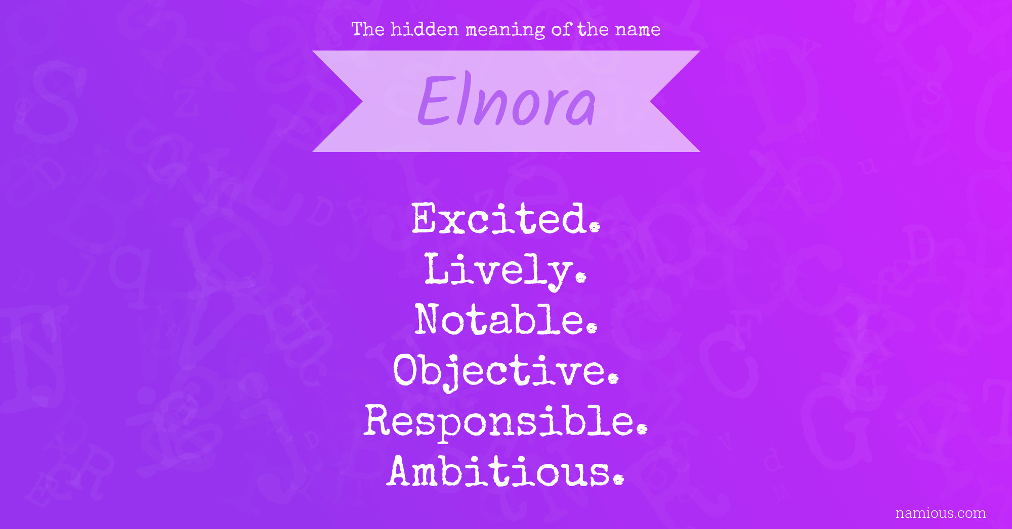 The hidden meaning of the name Elnora