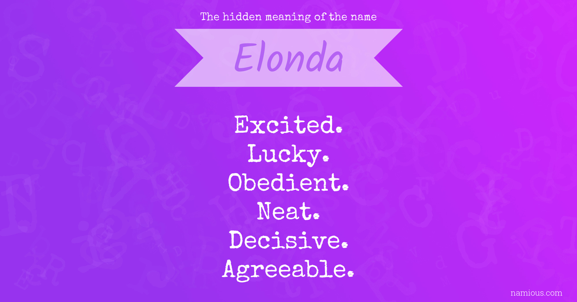 The hidden meaning of the name Elonda