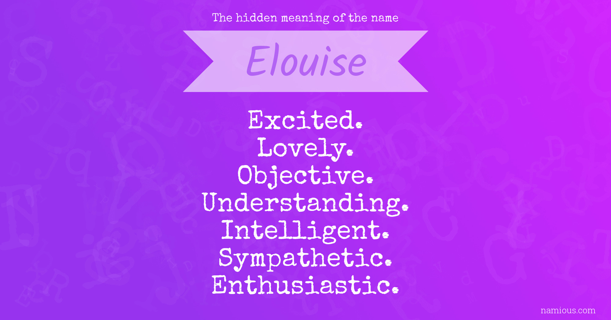 The hidden meaning of the name Elouise