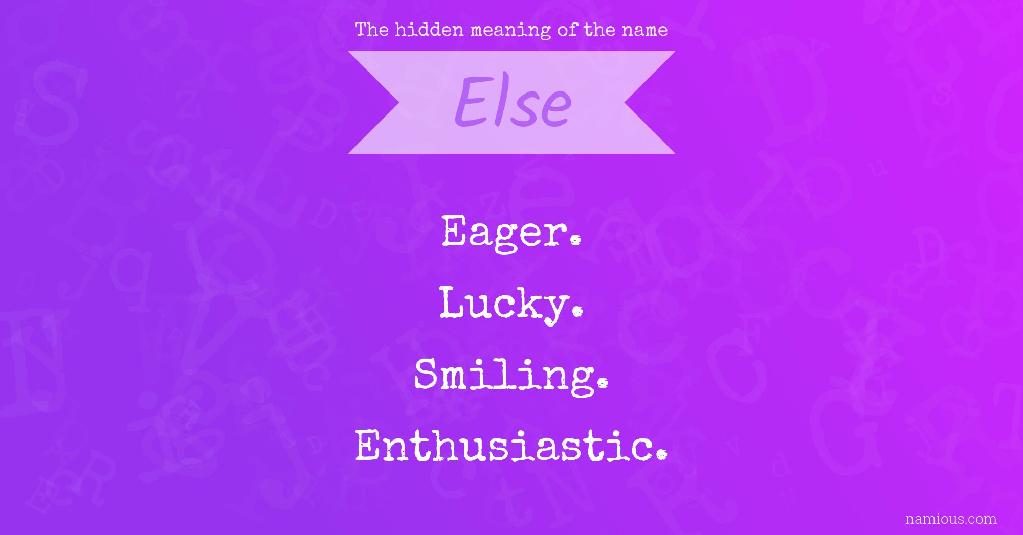 The hidden meaning of the name Else