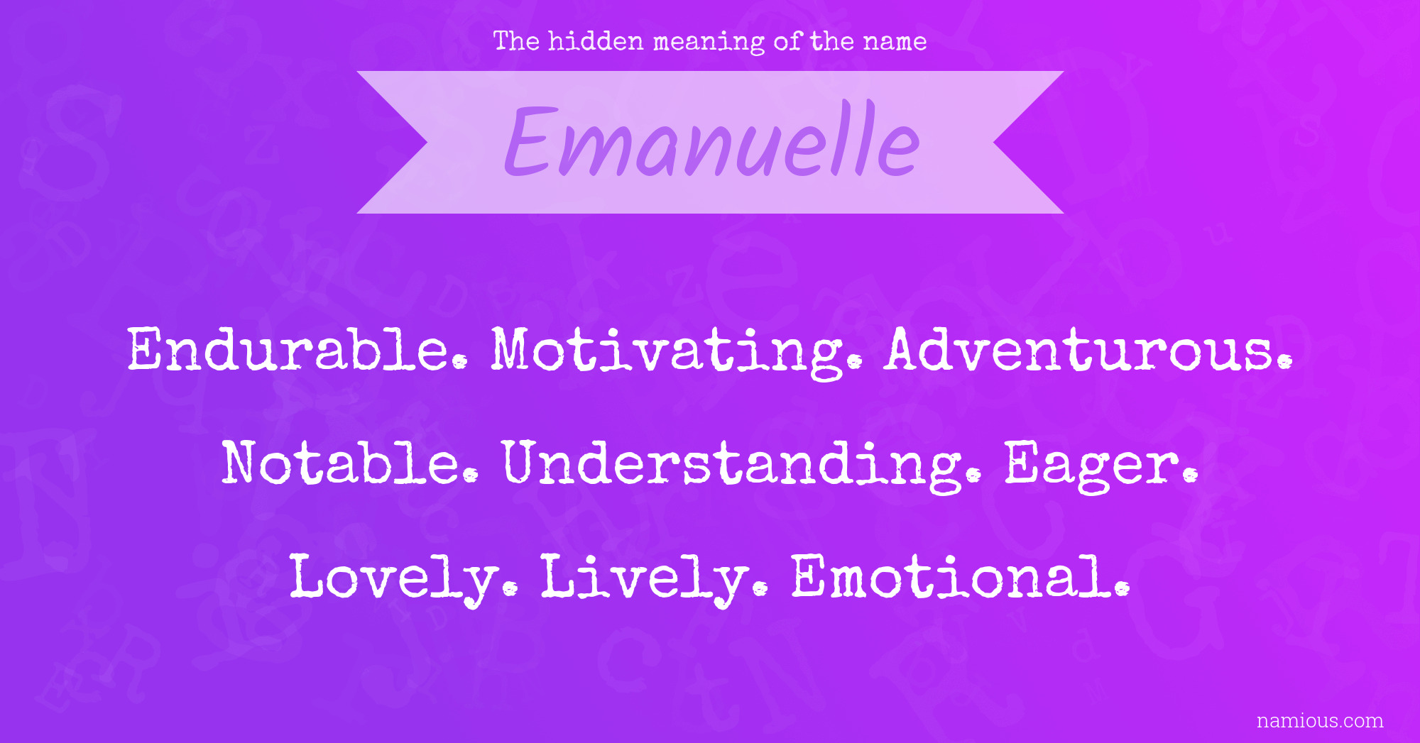 The hidden meaning of the name Emanuelle