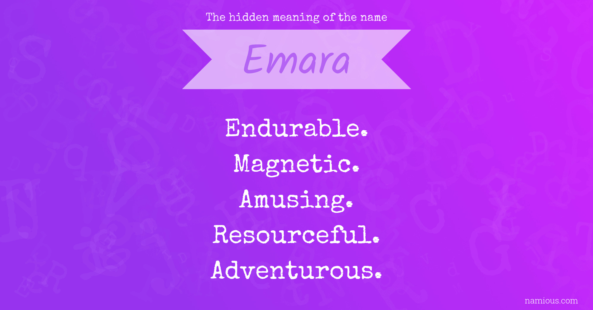 The hidden meaning of the name Emara