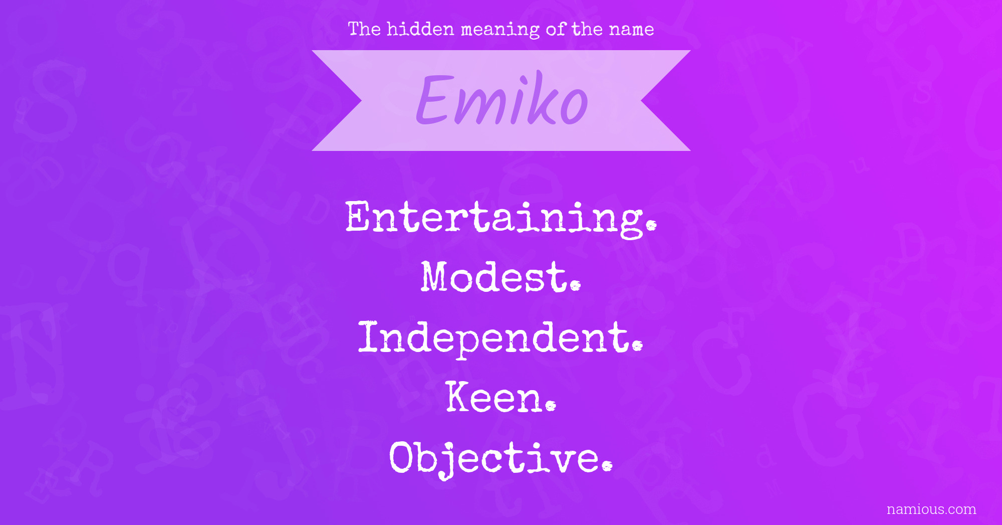 The hidden meaning of the name Emiko