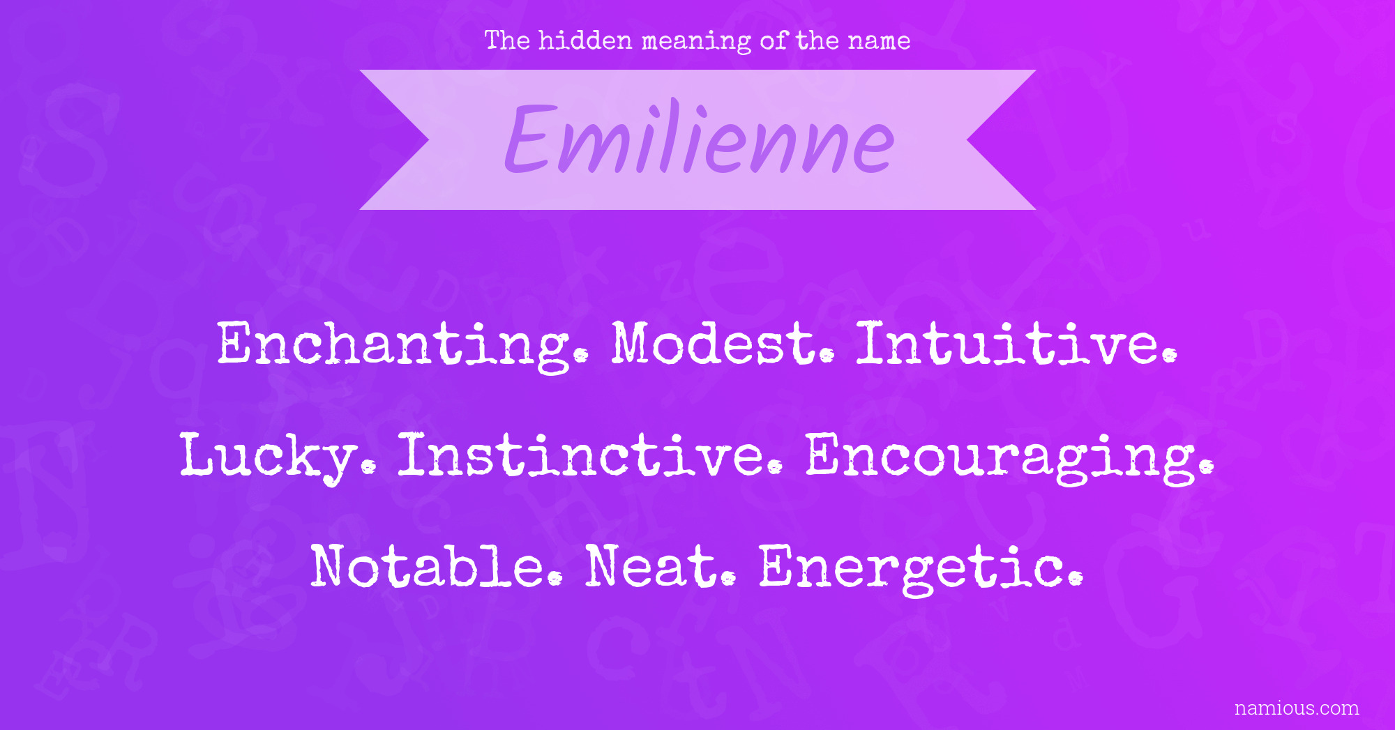 The hidden meaning of the name Emilienne