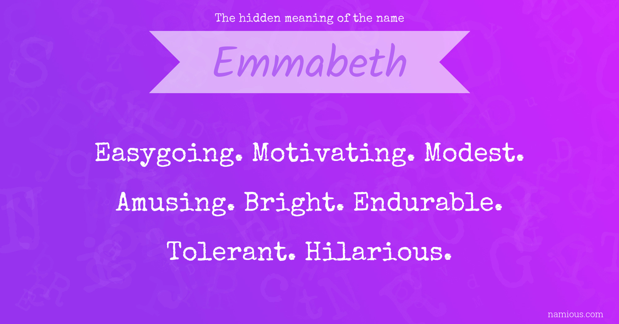 The hidden meaning of the name Emmabeth