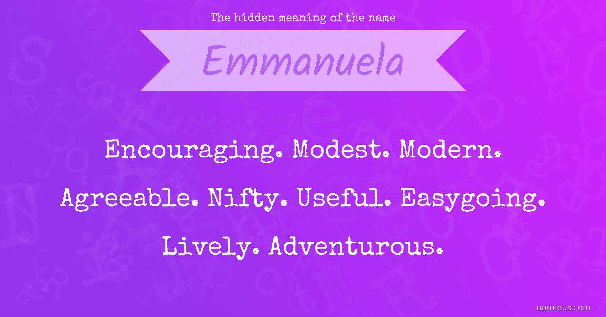 The hidden meaning of the name Emmanuela