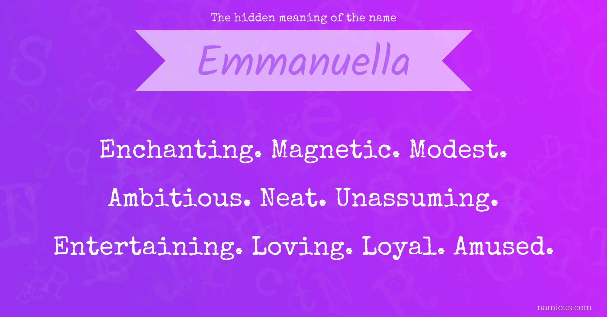 The hidden meaning of the name Emmanuella