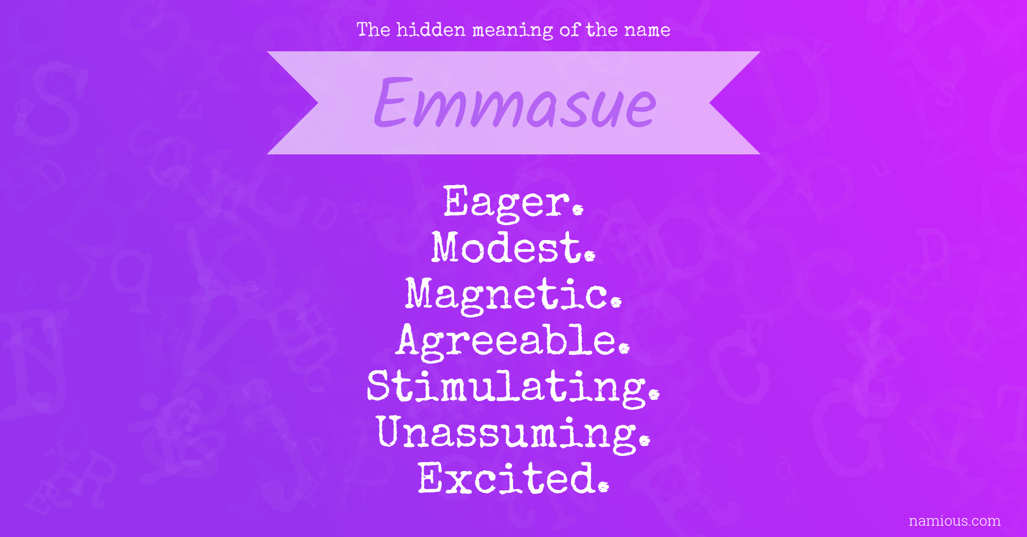 The hidden meaning of the name Emmasue