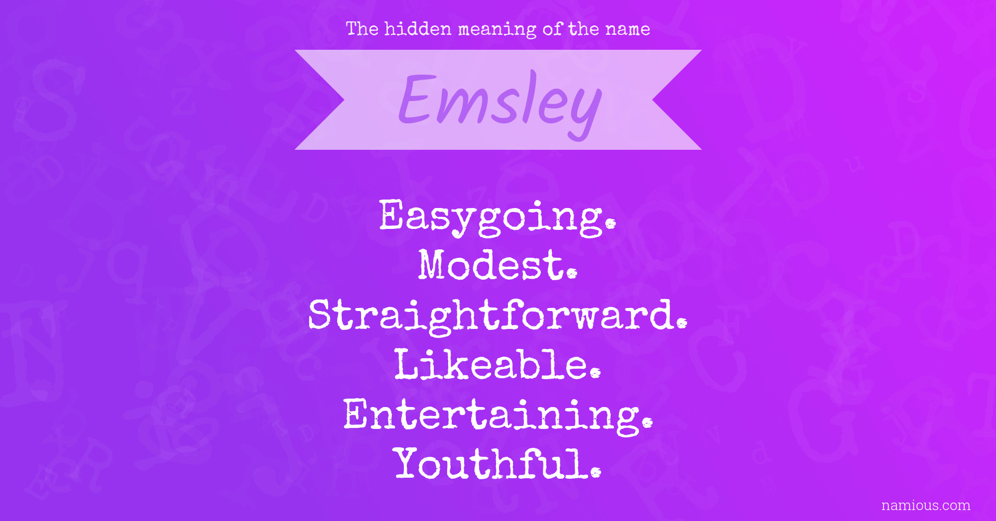 The hidden meaning of the name Emsley