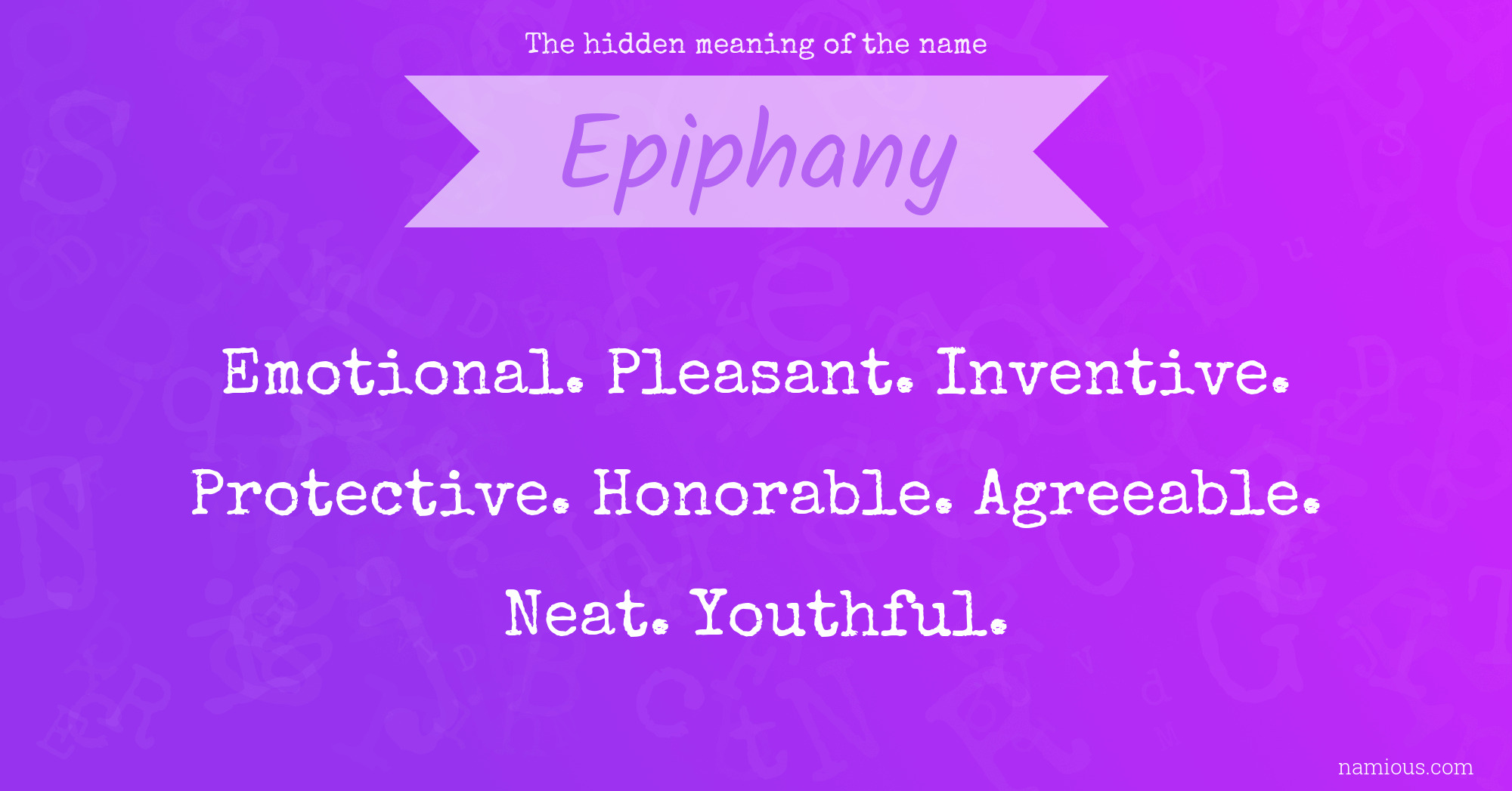 The hidden meaning of the name Epiphany