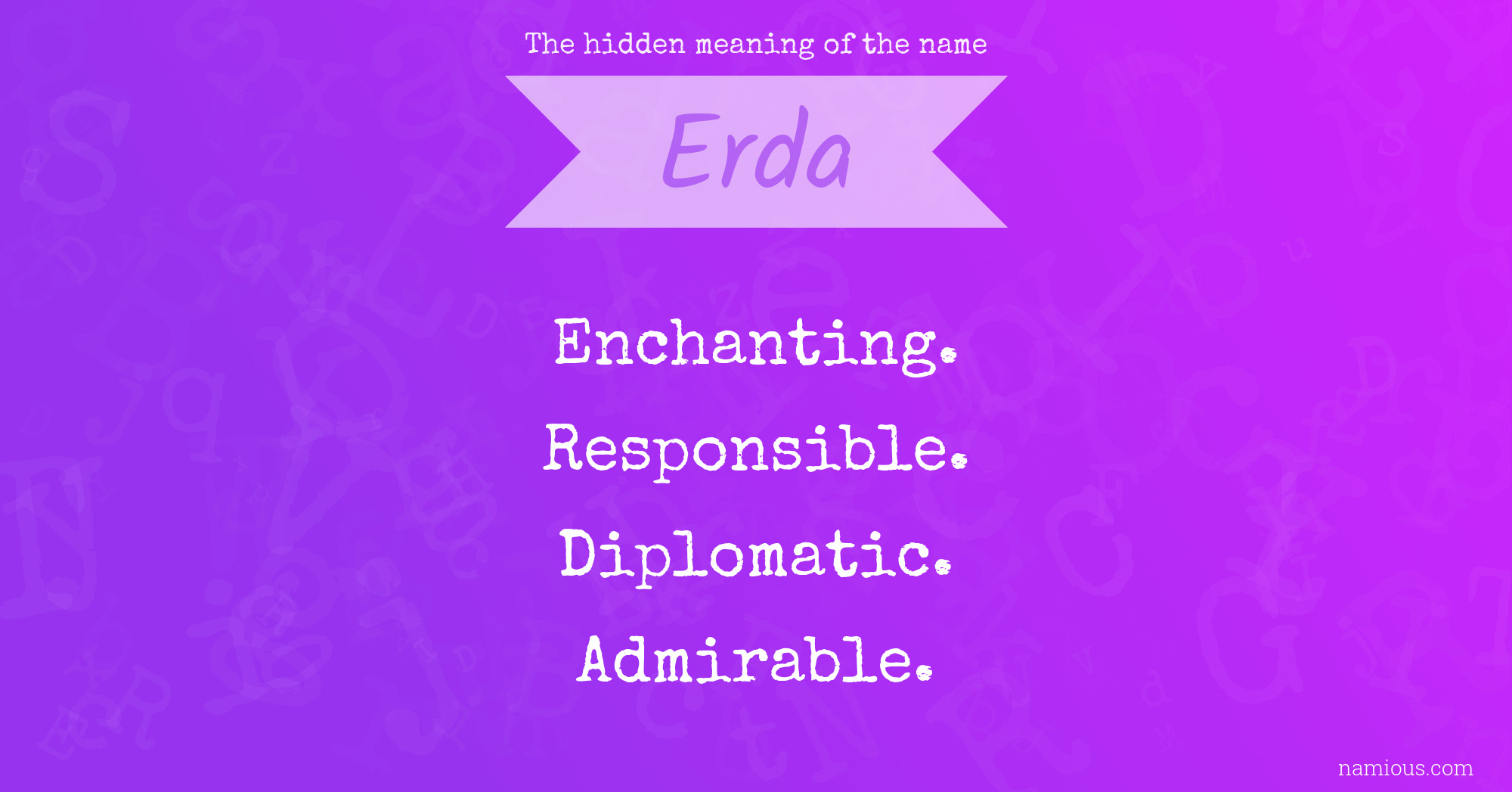 The hidden meaning of the name Erda