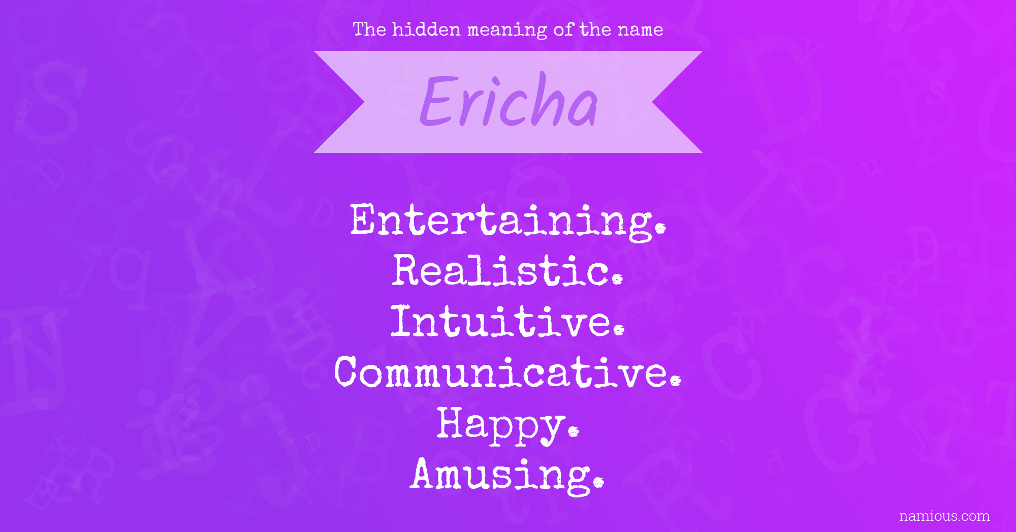 The hidden meaning of the name Ericha