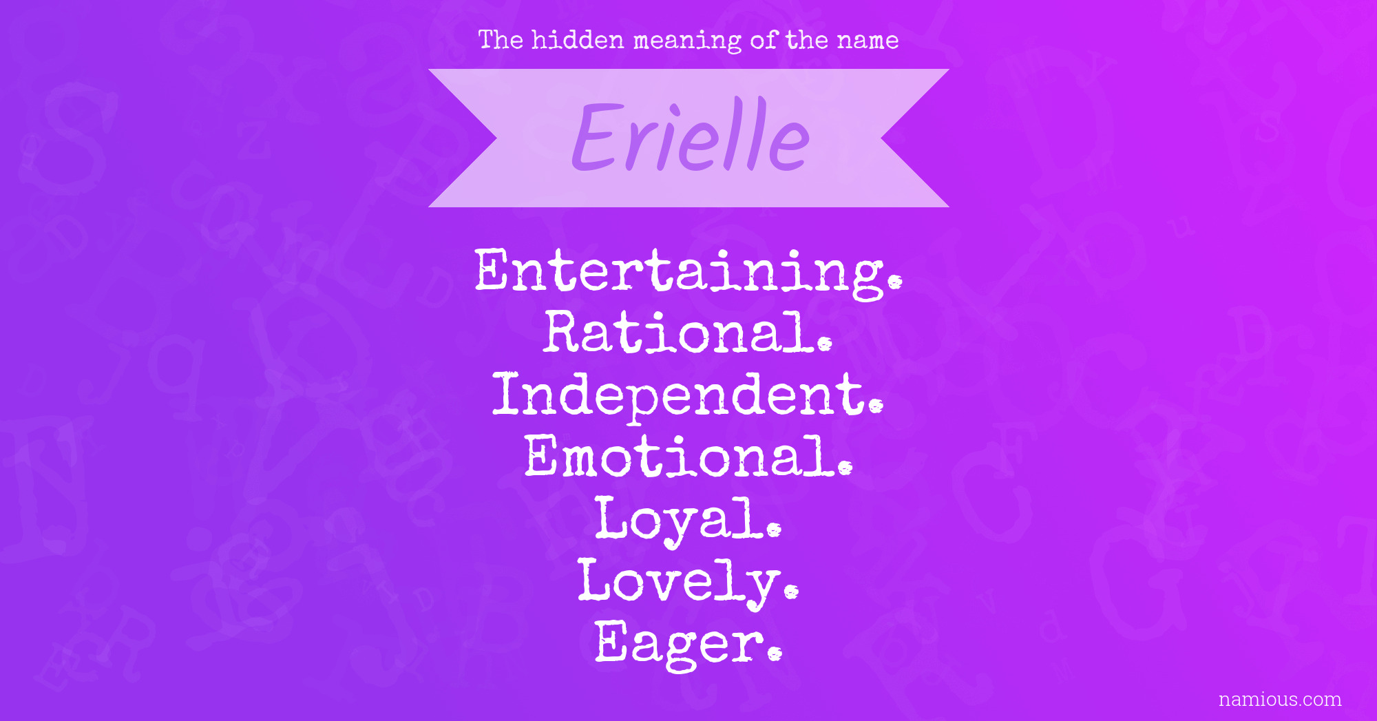 The hidden meaning of the name Erielle