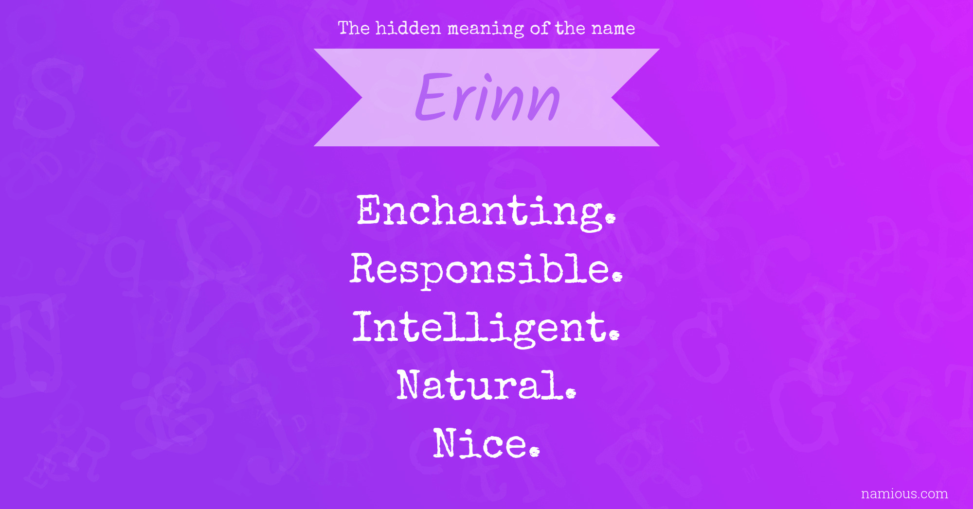 The hidden meaning of the name Erinn