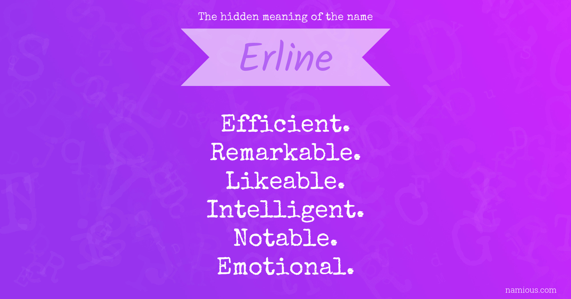 The hidden meaning of the name Erline