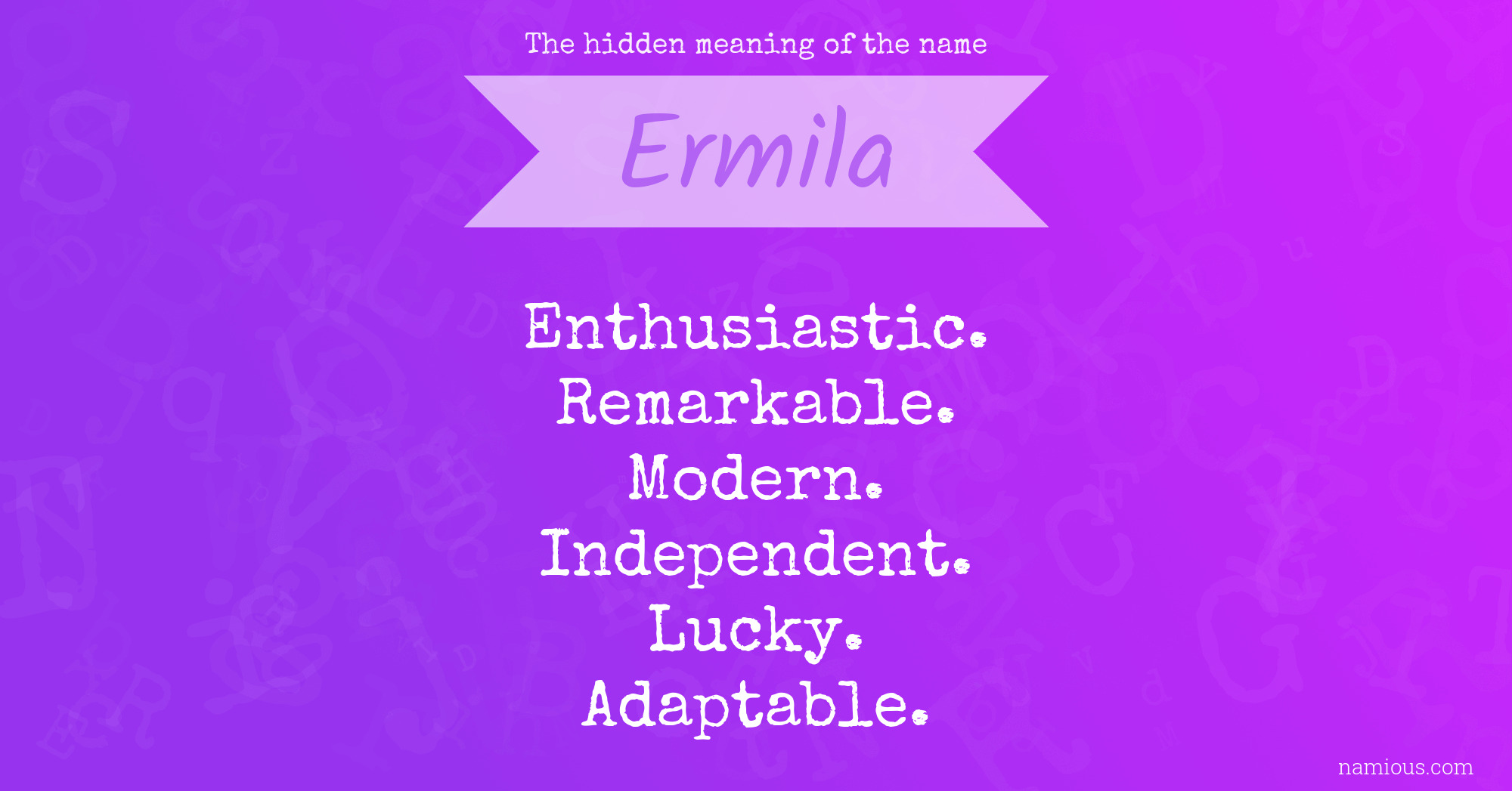 The hidden meaning of the name Ermila