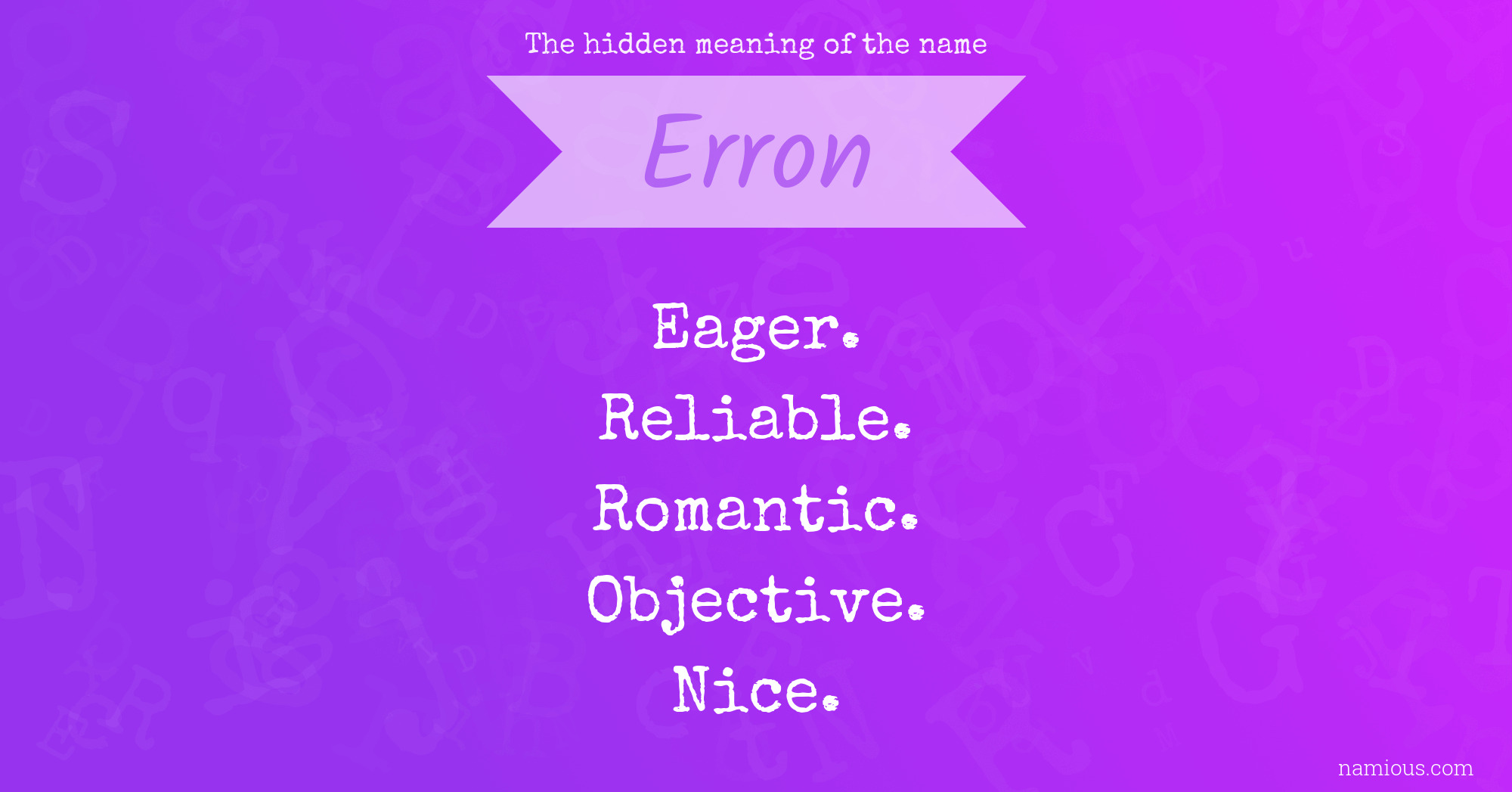 The hidden meaning of the name Erron