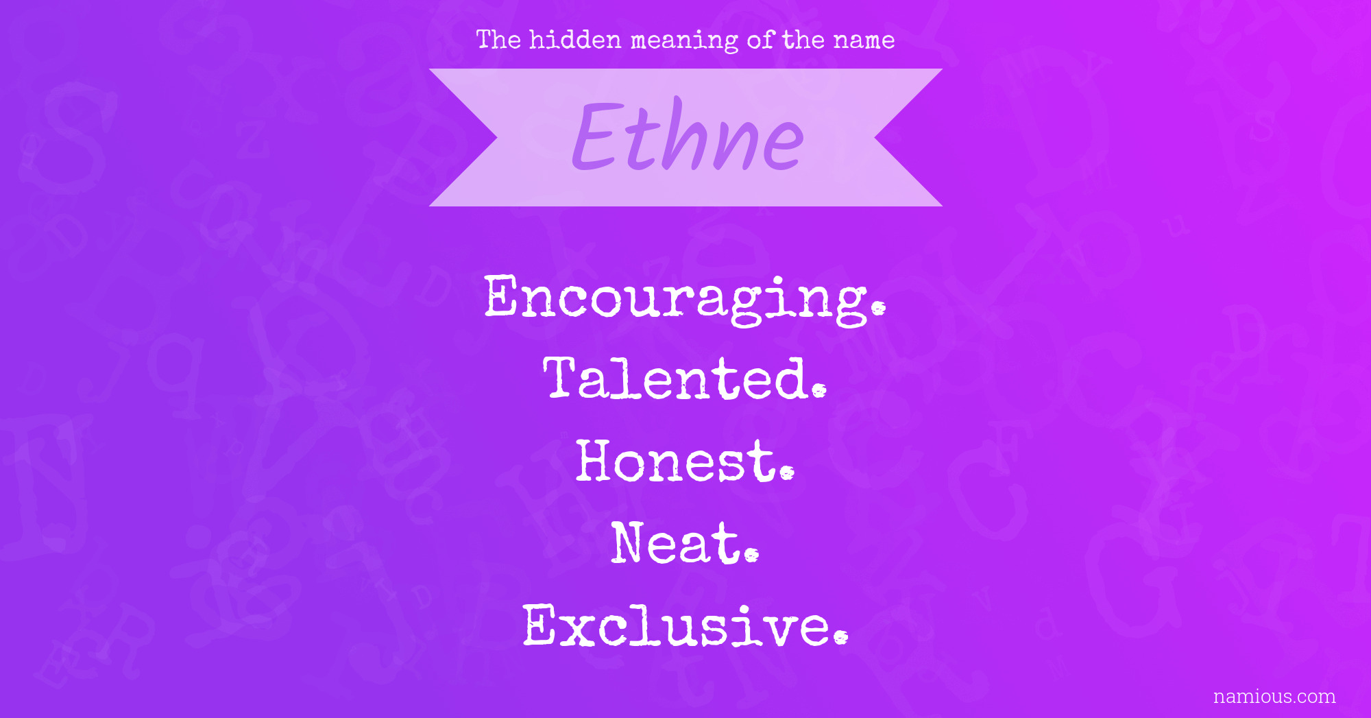 The hidden meaning of the name Ethne