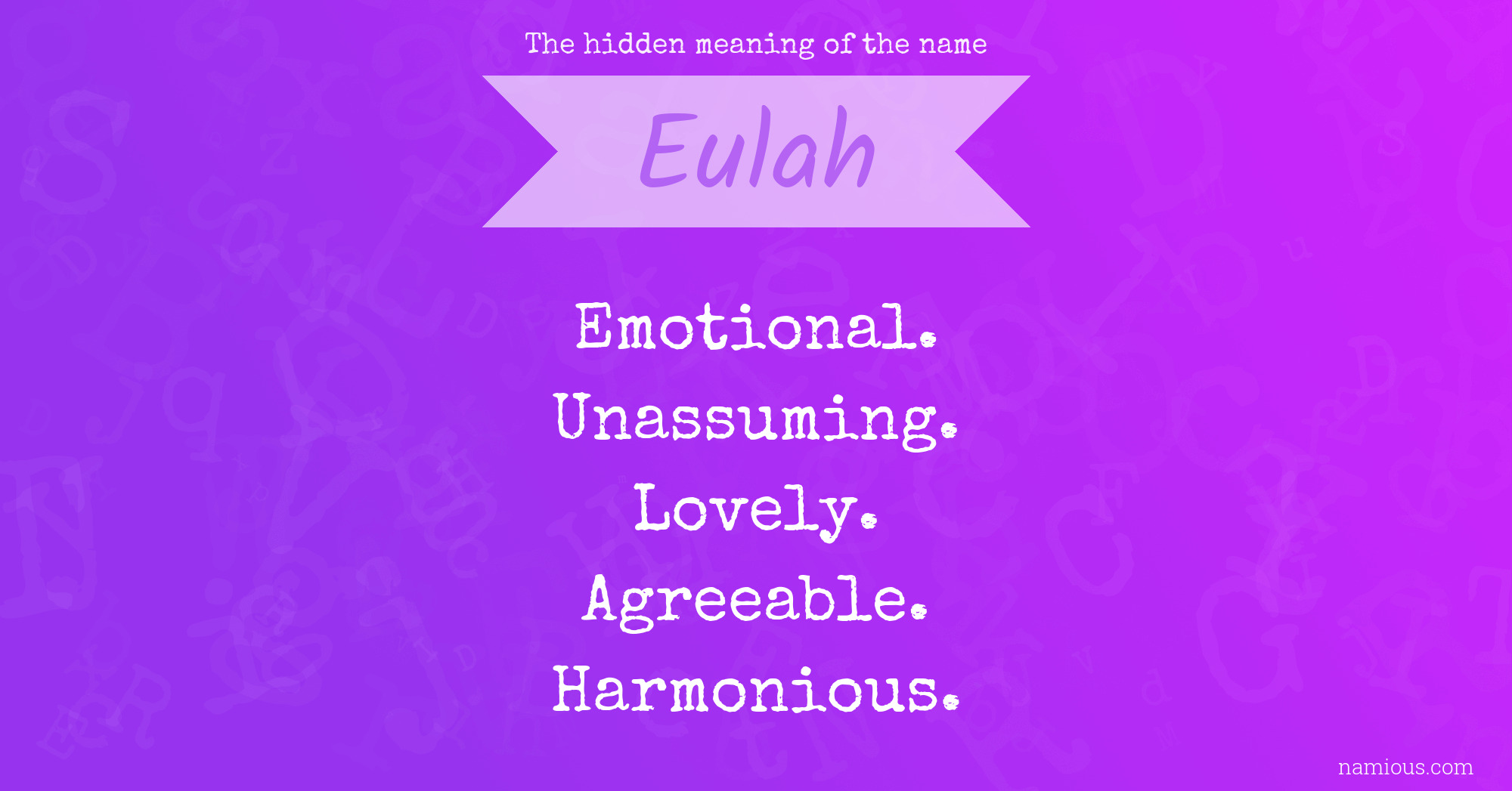 The hidden meaning of the name Eulah