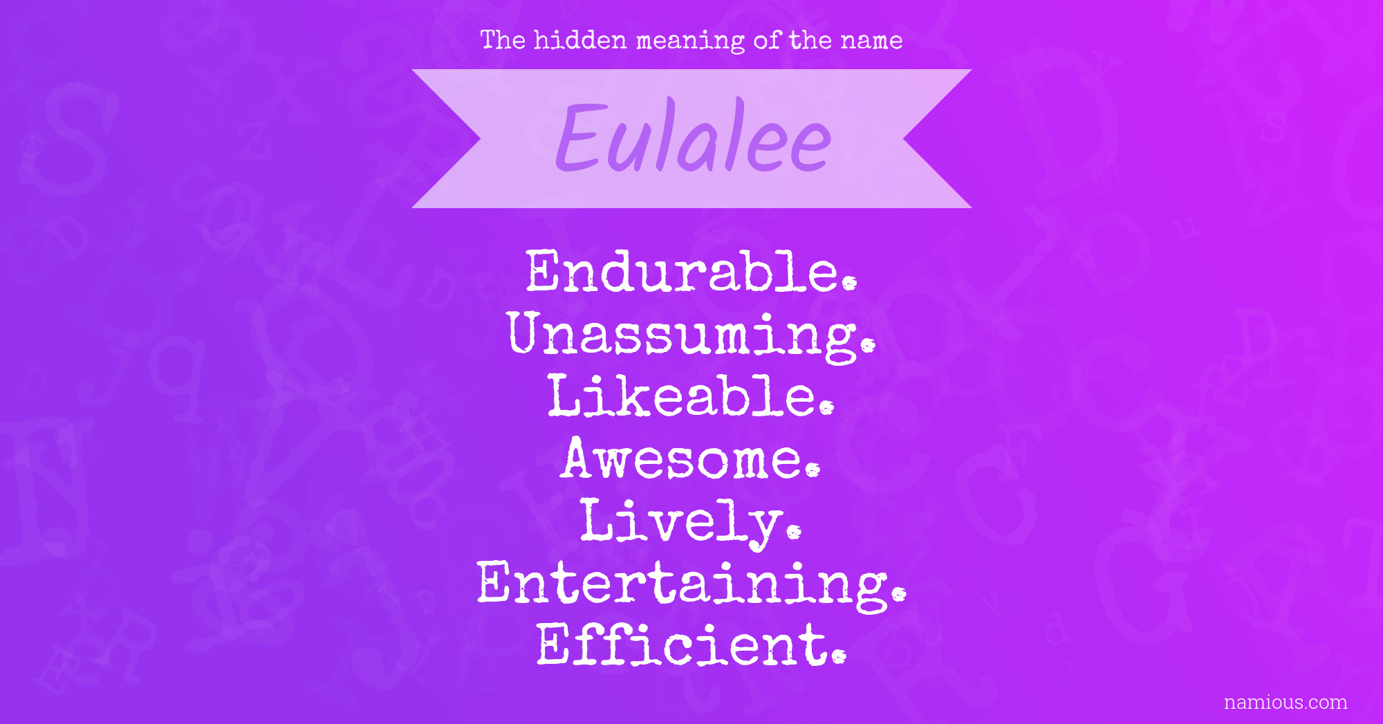 The hidden meaning of the name Eulalee