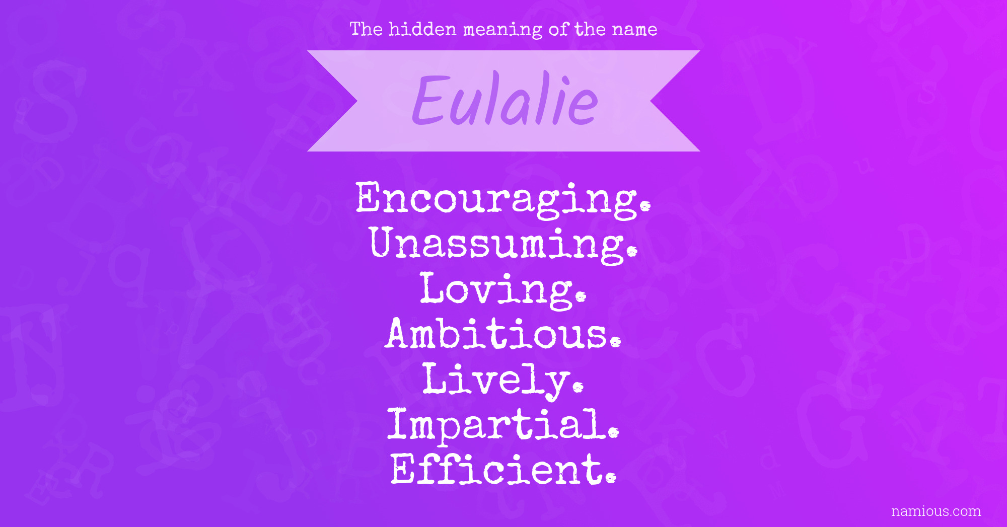 The hidden meaning of the name Eulalie