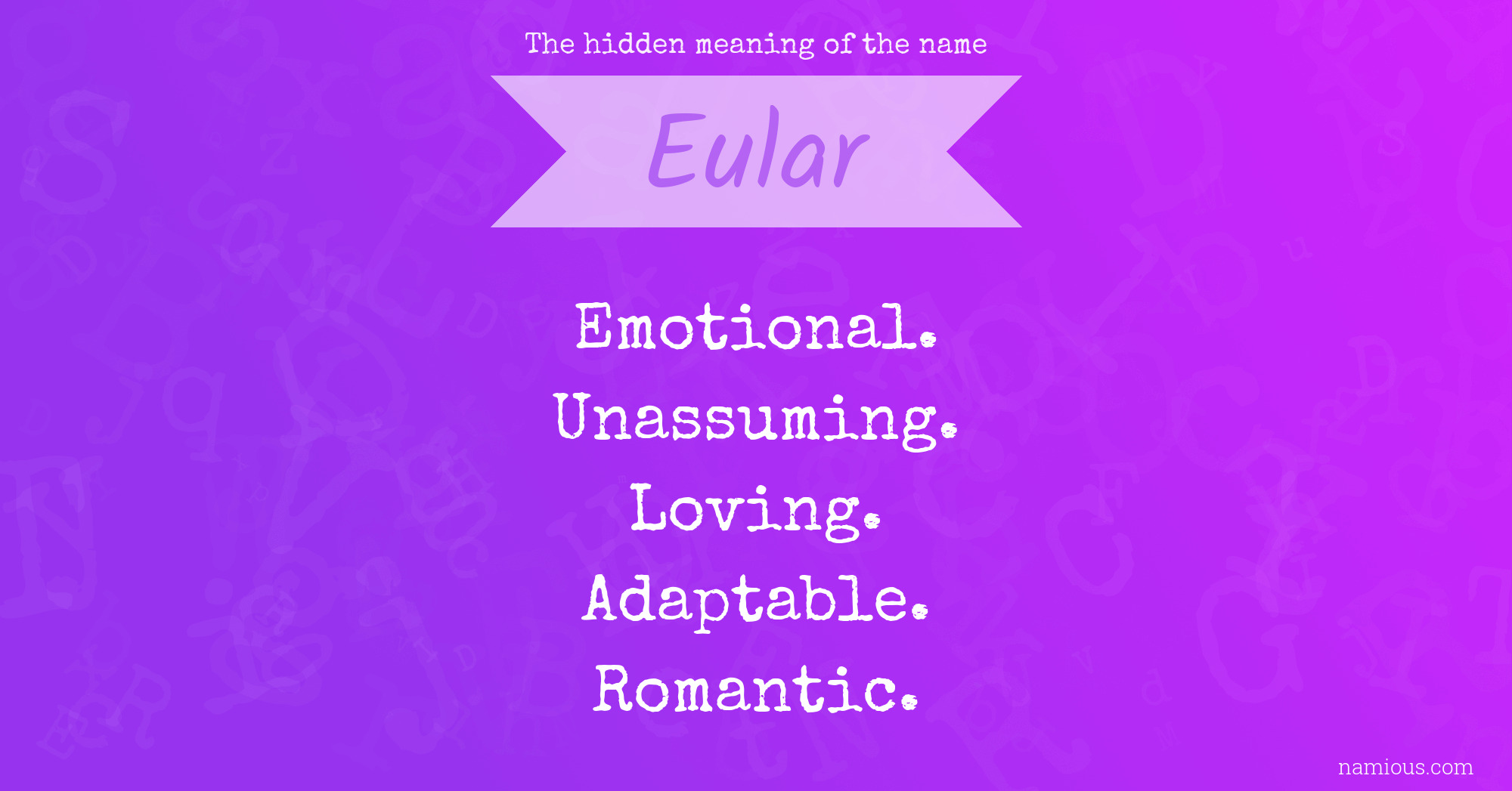 The hidden meaning of the name Eular