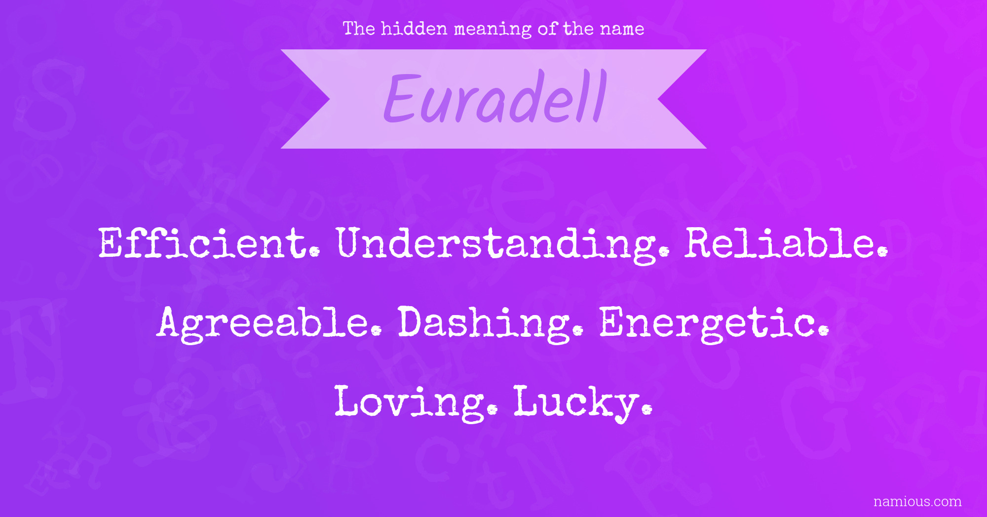 The hidden meaning of the name Euradell