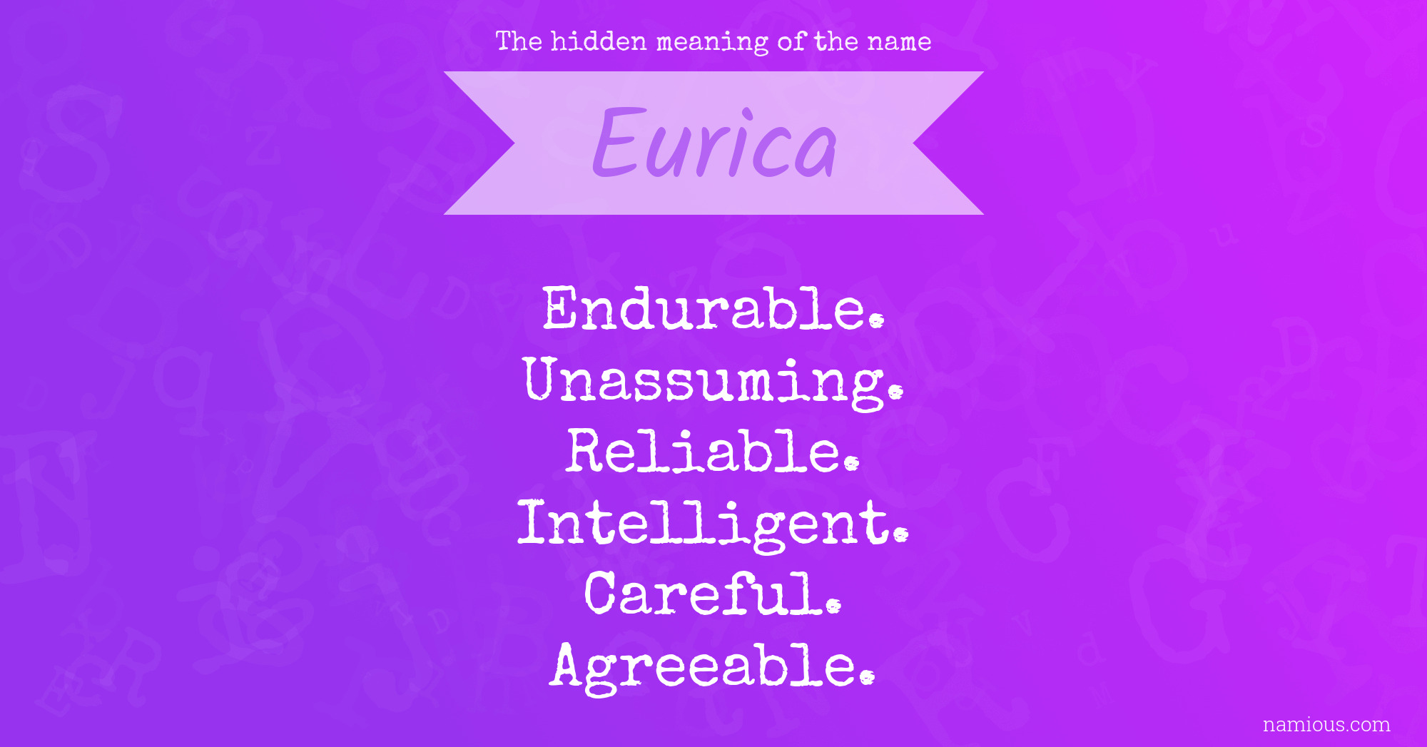 The hidden meaning of the name Eurica