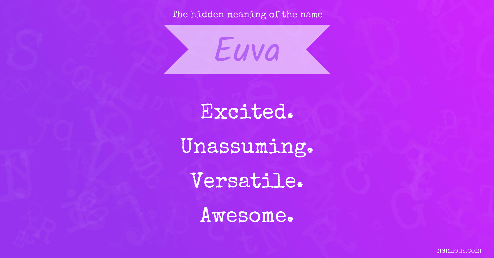 The hidden meaning of the name Euva