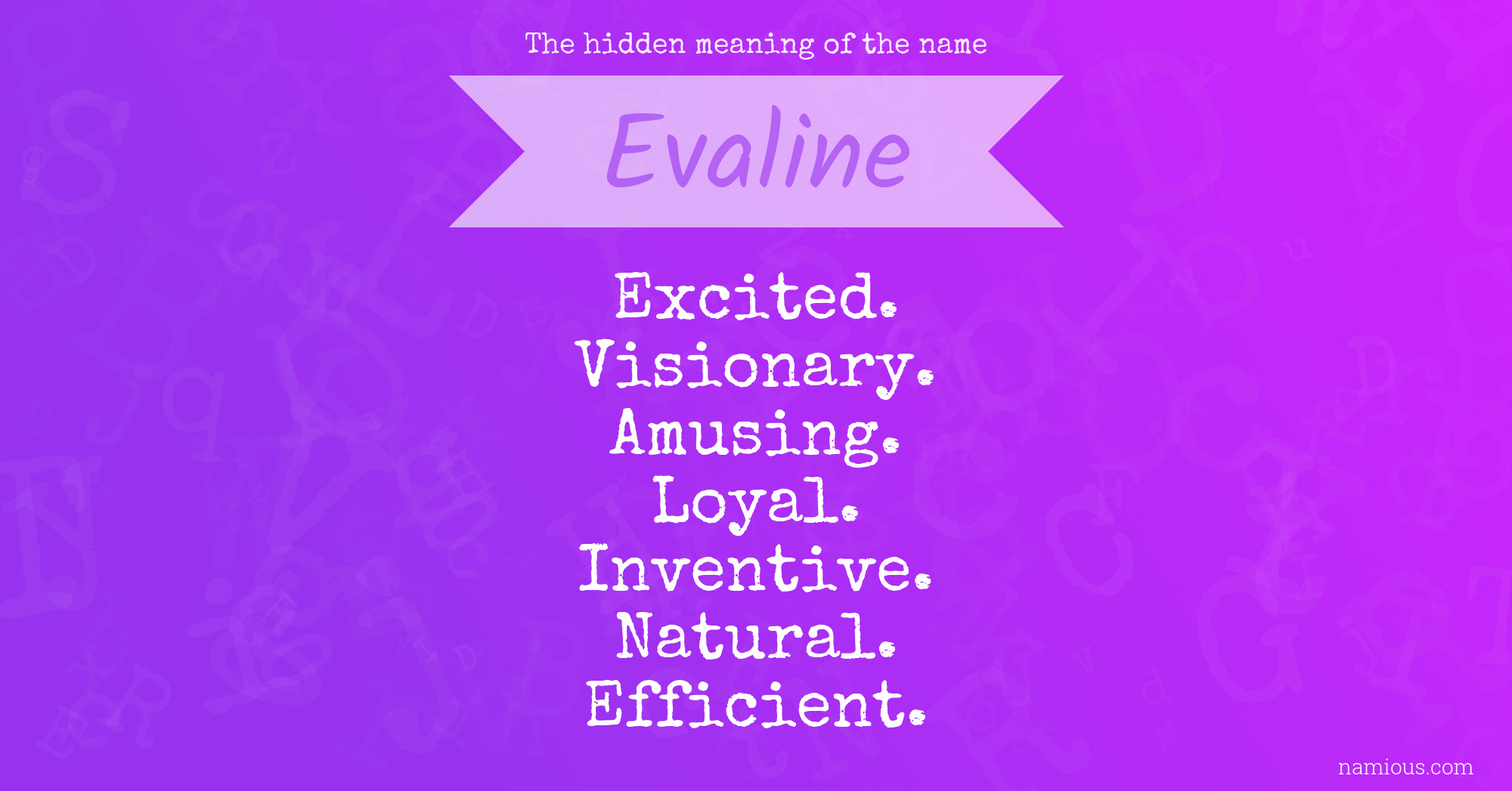 The hidden meaning of the name Evaline