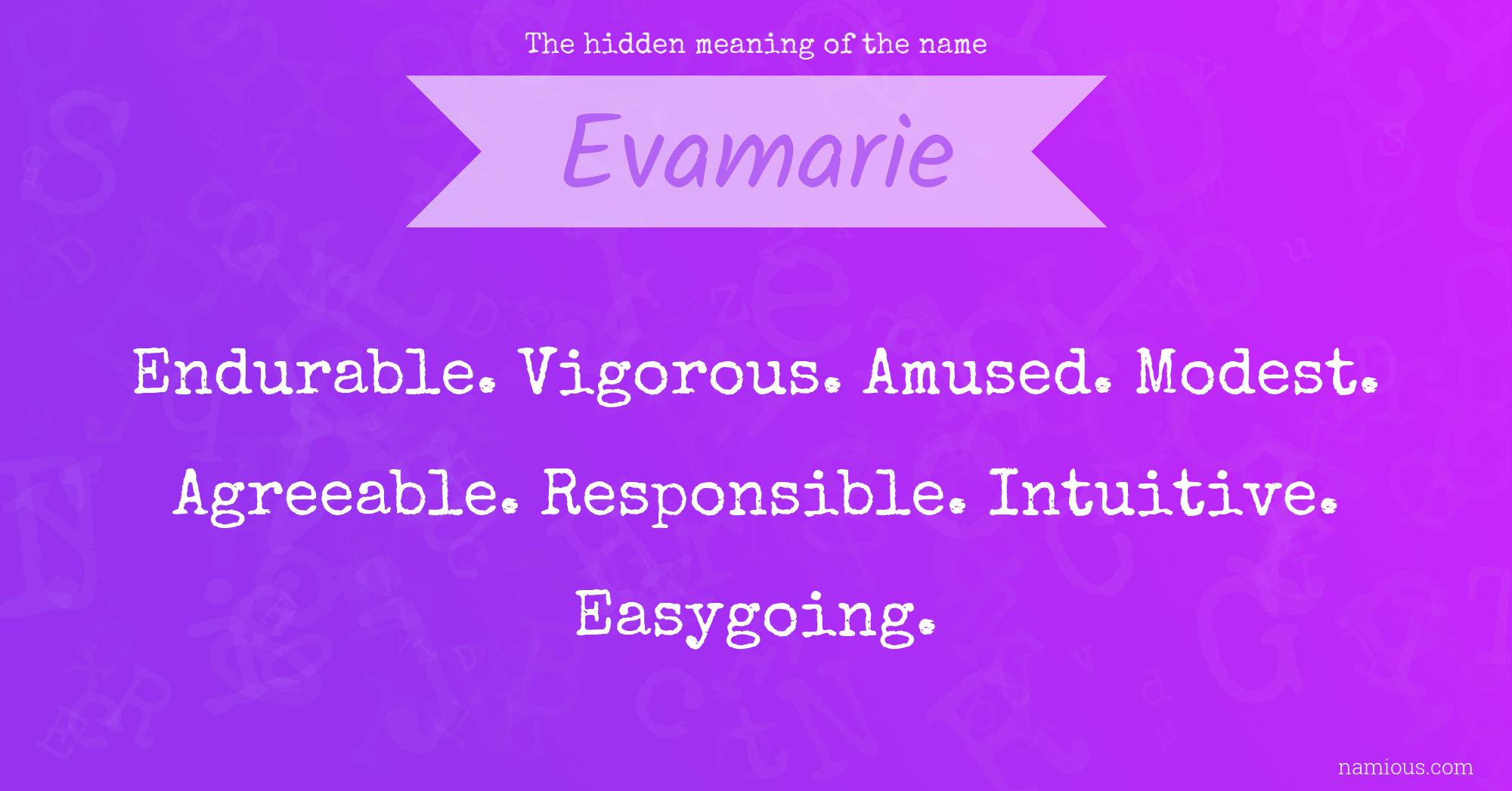 The hidden meaning of the name Evamarie