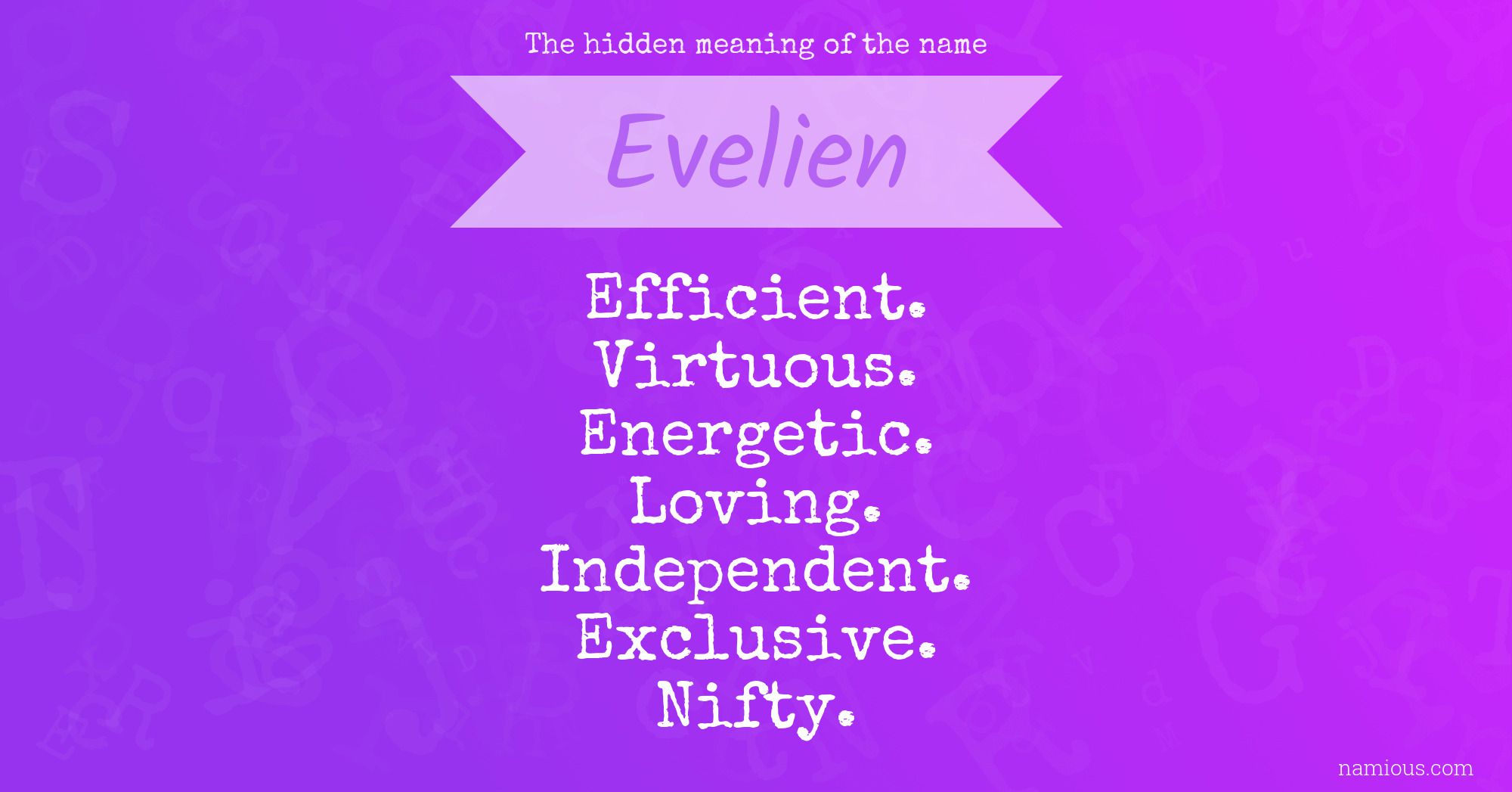 The hidden meaning of the name Evelien