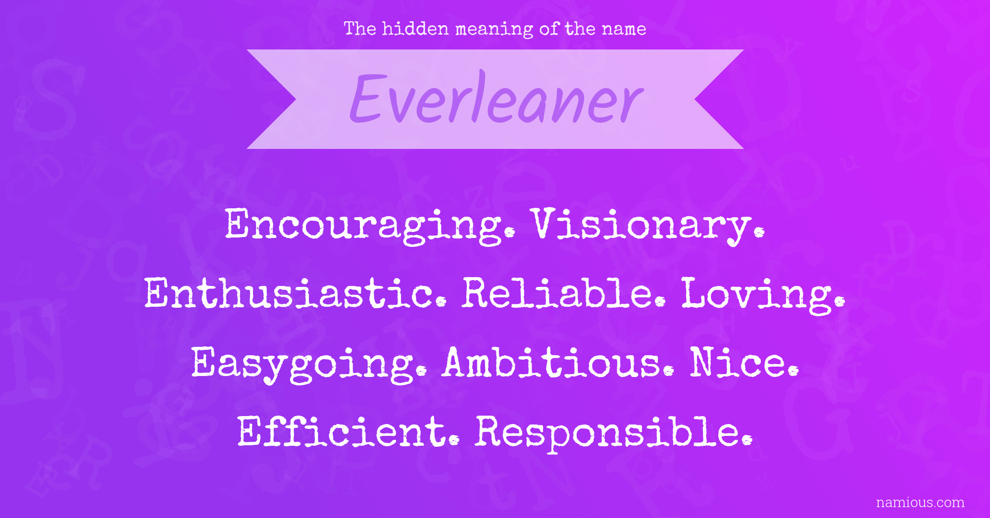 The hidden meaning of the name Everleaner