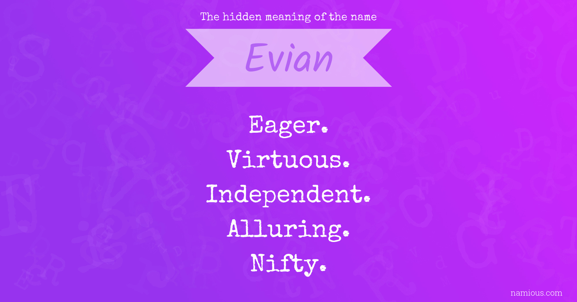 The hidden meaning of the name Evian