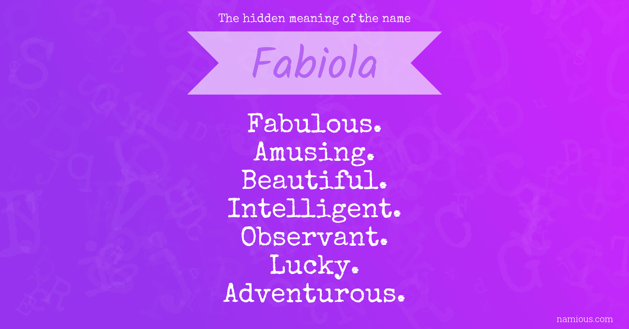 The hidden meaning of the name Fabiola