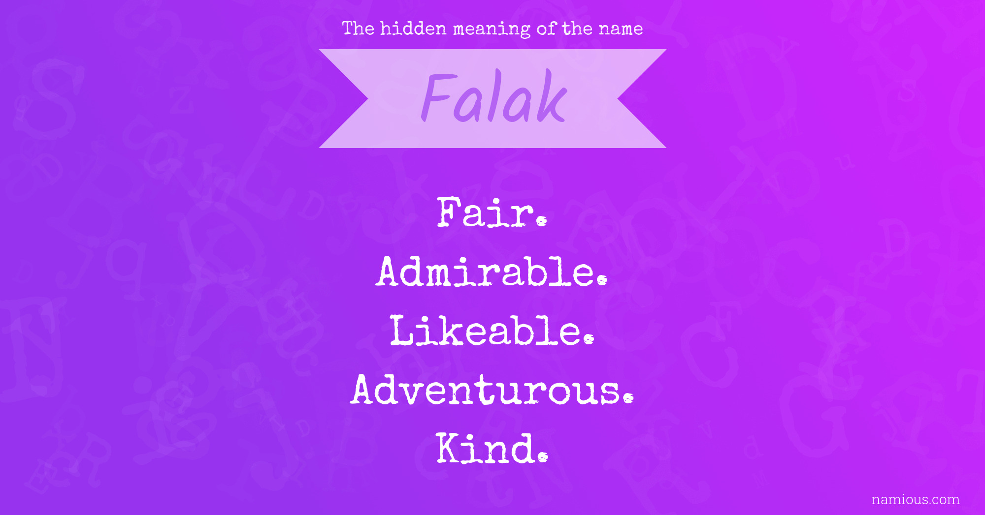 The hidden meaning of the name Falak