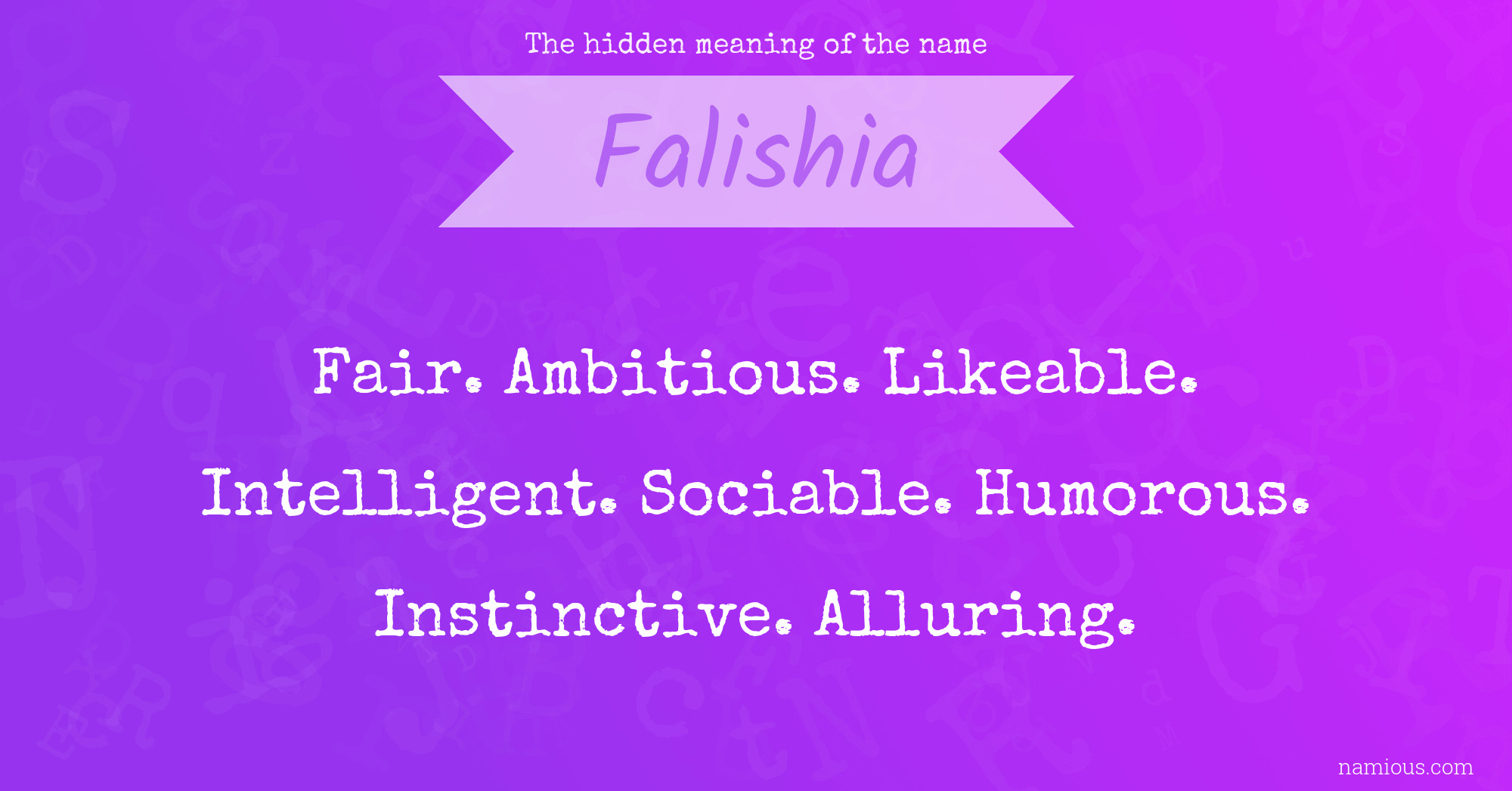 The hidden meaning of the name Falishia