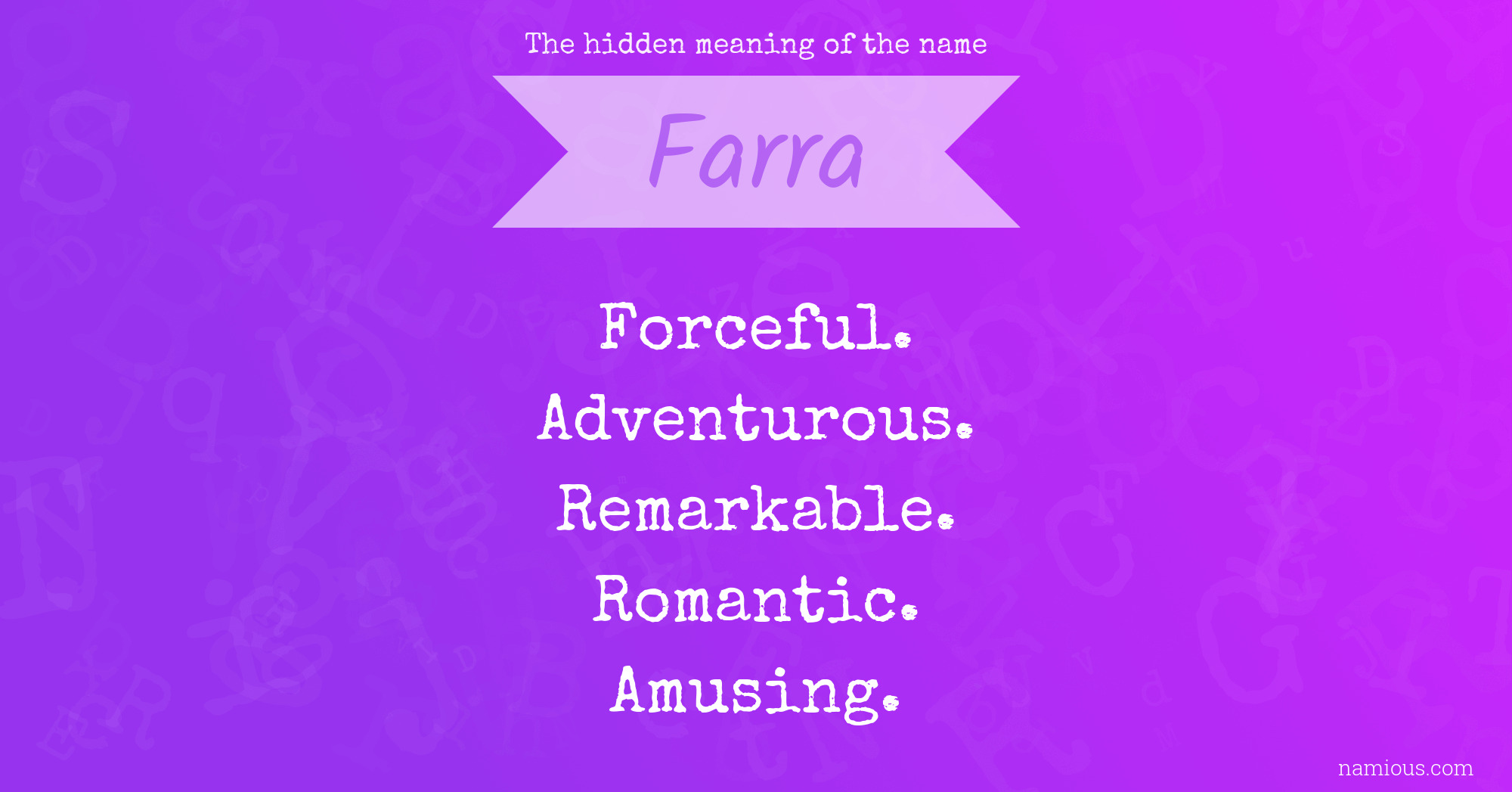 Meaning of it name deals farra