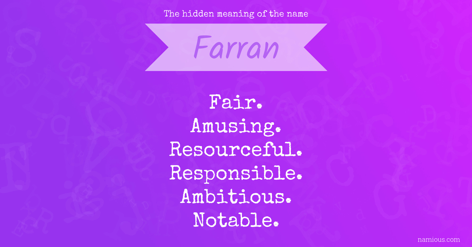 The hidden meaning of the name Farran