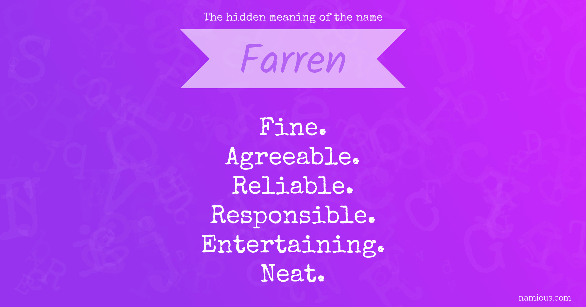 The hidden meaning of the name Farren