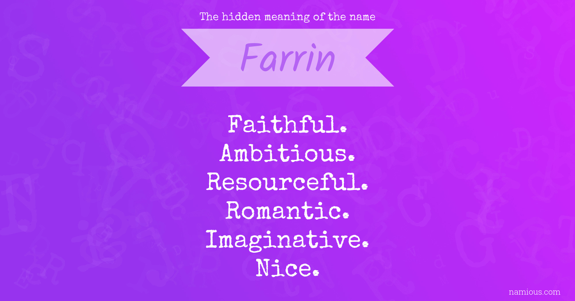 The hidden meaning of the name Farrin