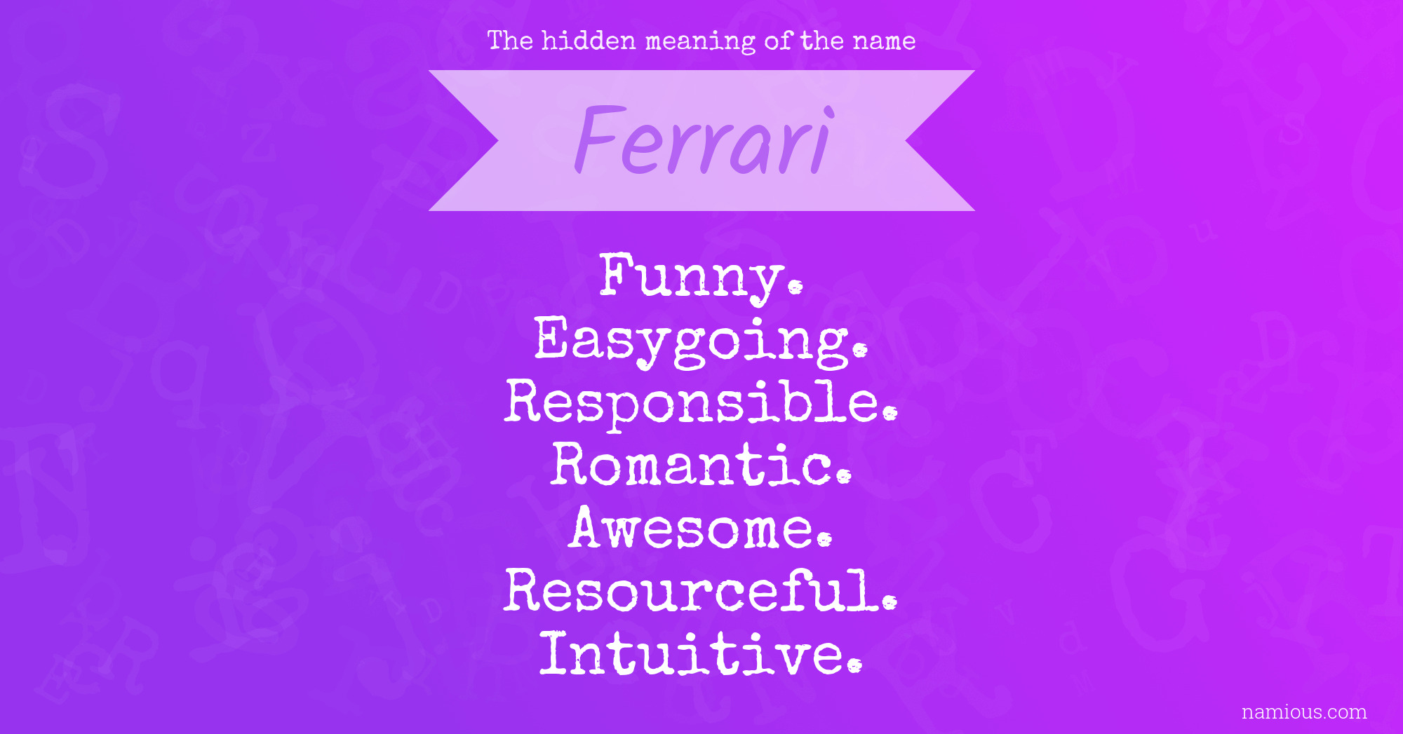 The hidden meaning of the name Ferrari