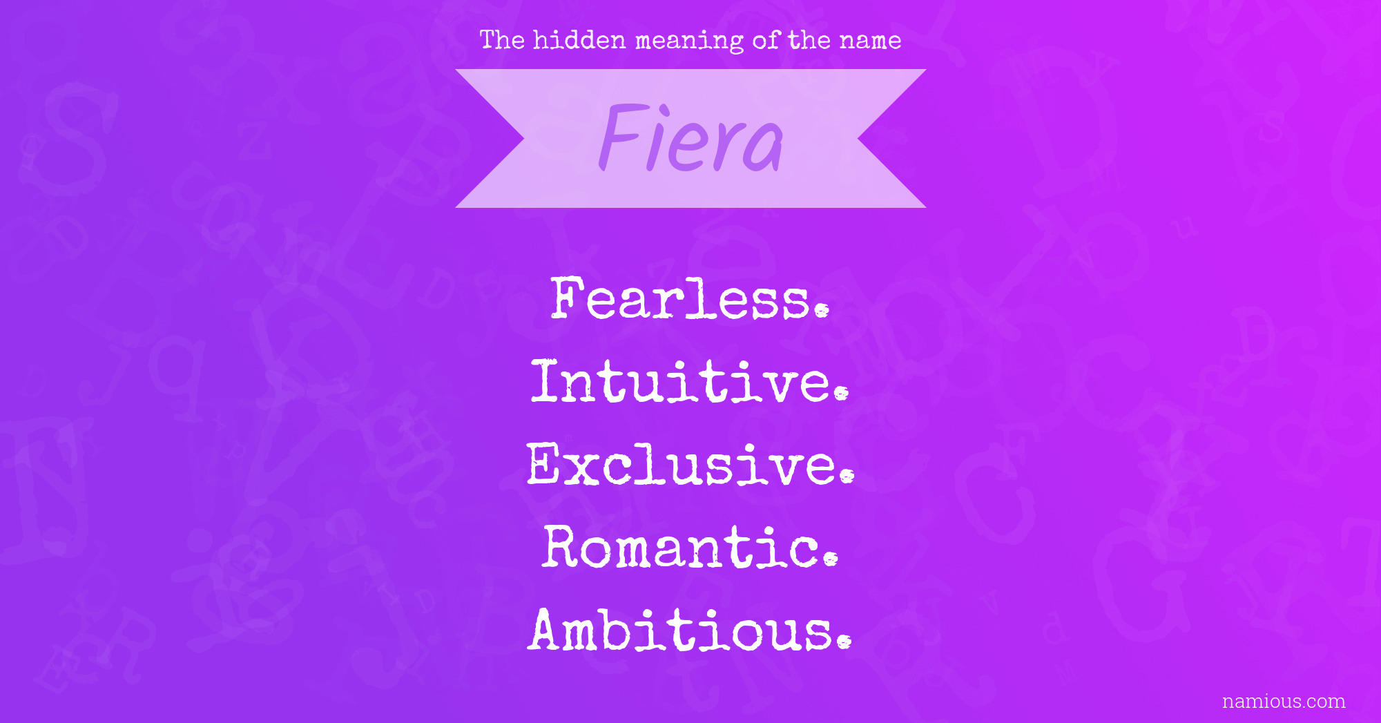 The hidden meaning of the name Fiera