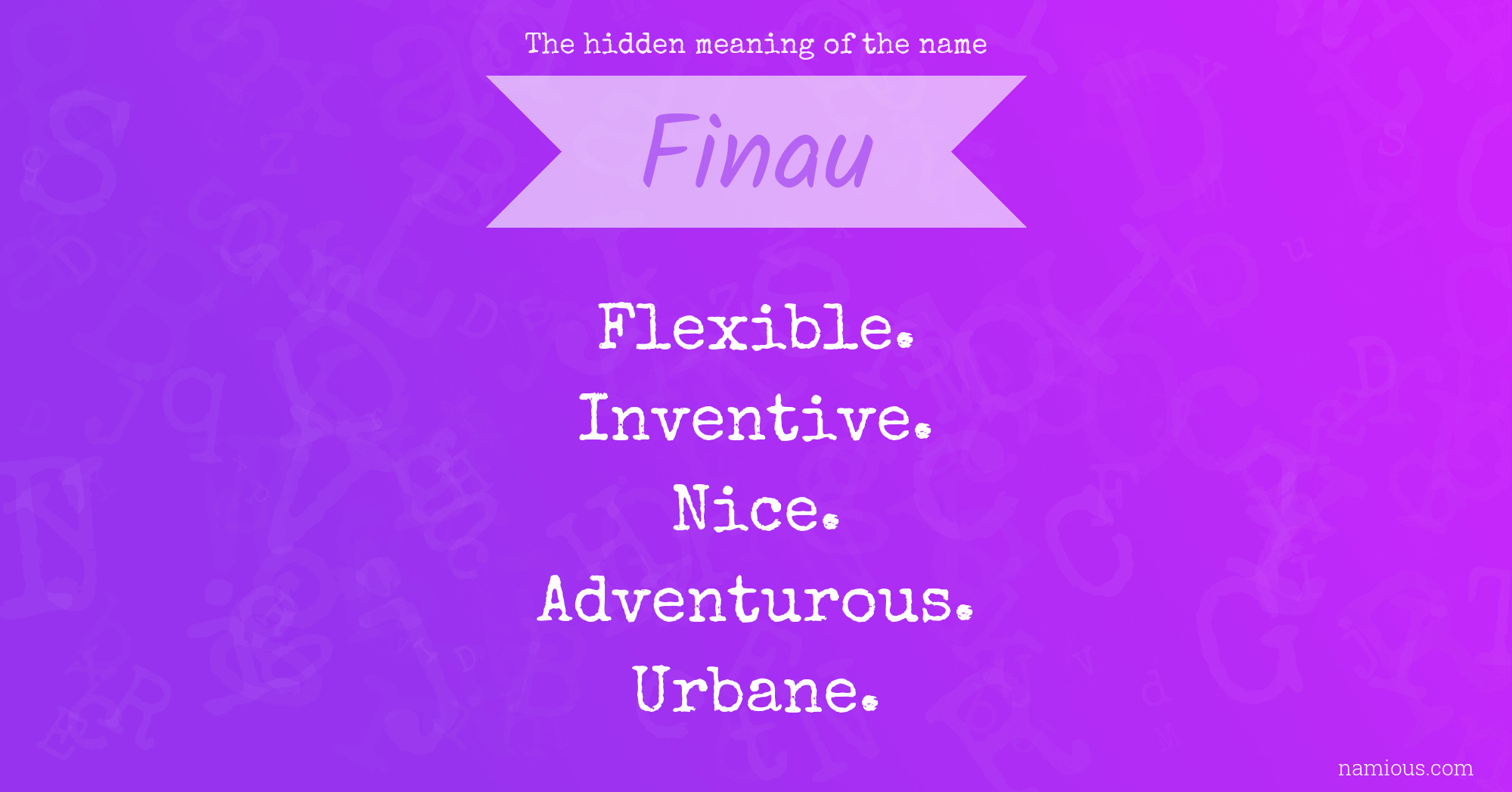 The hidden meaning of the name Finau