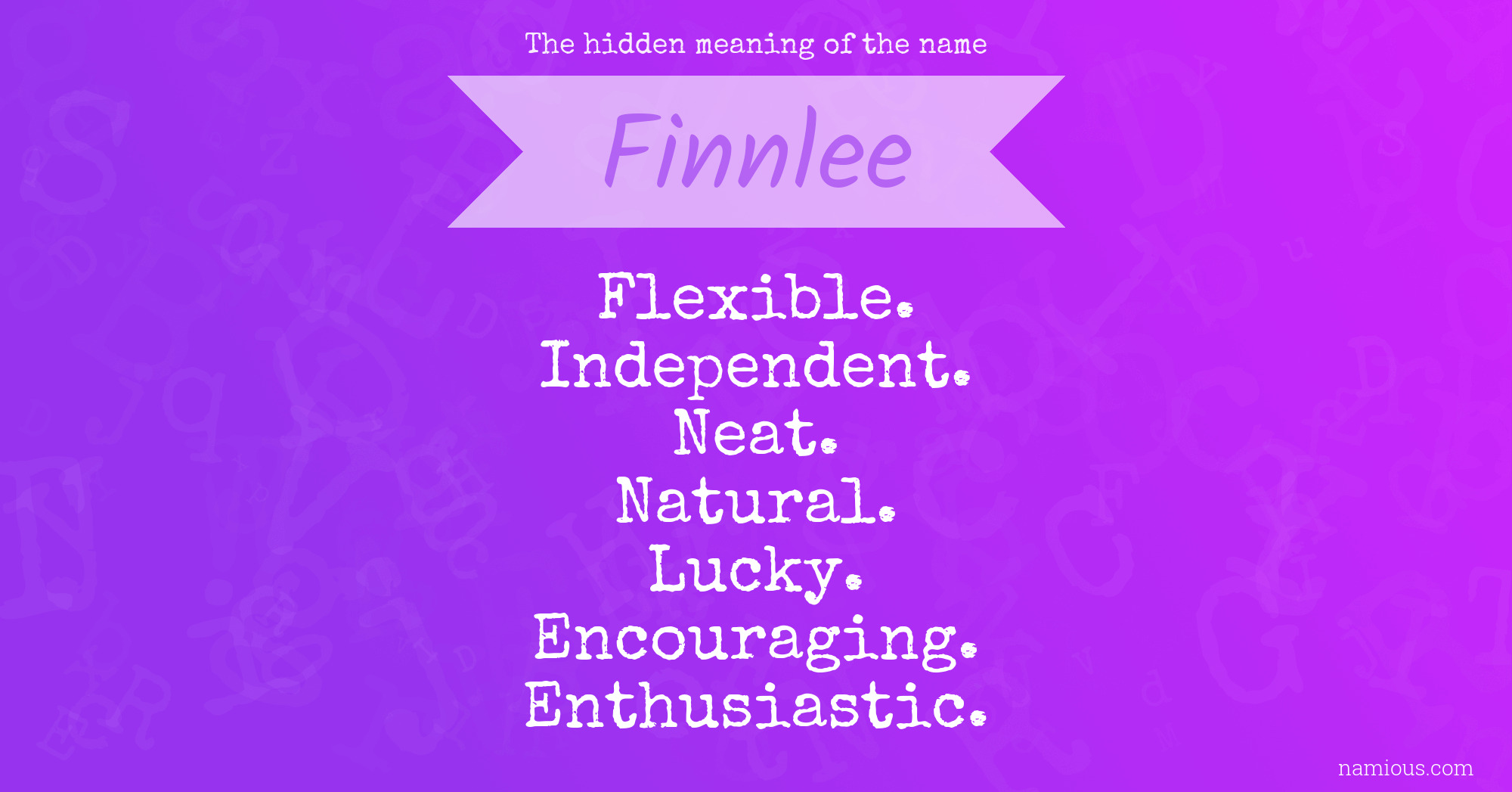 The hidden meaning of the name Finnlee