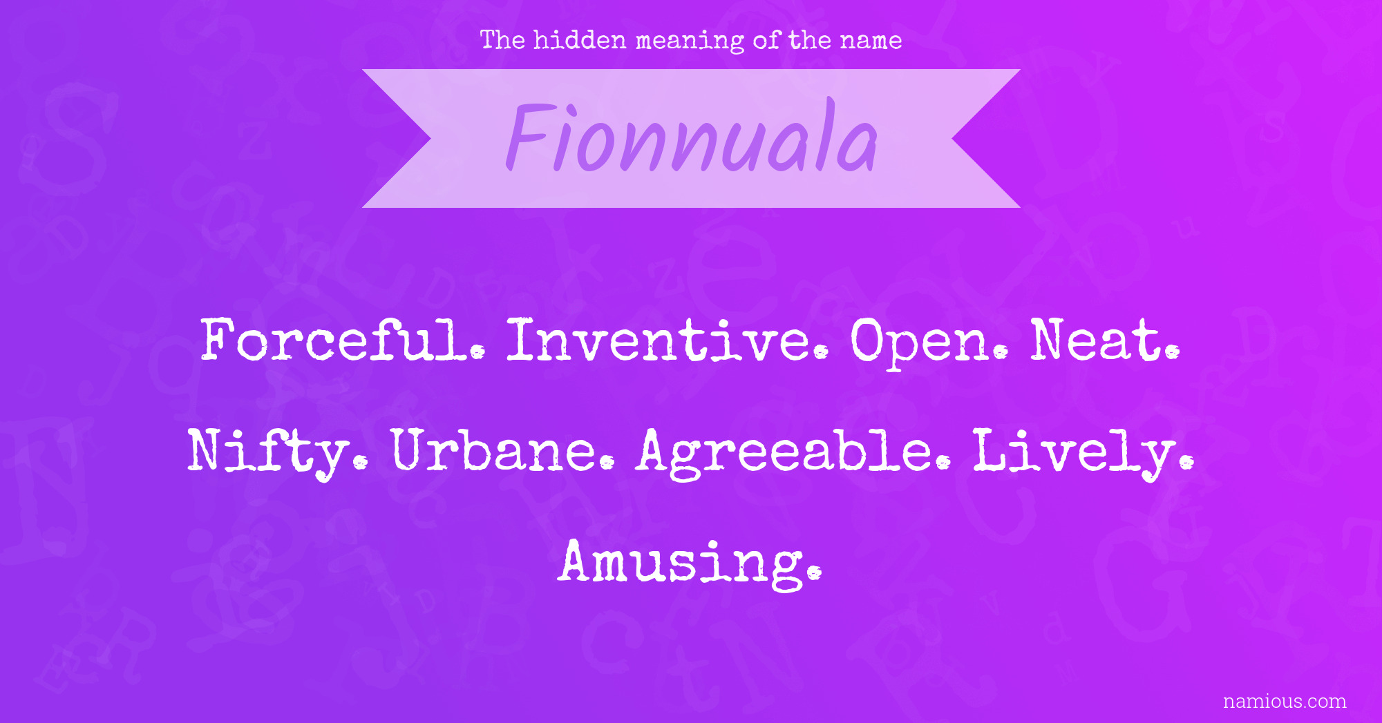 The hidden meaning of the name Fionnuala